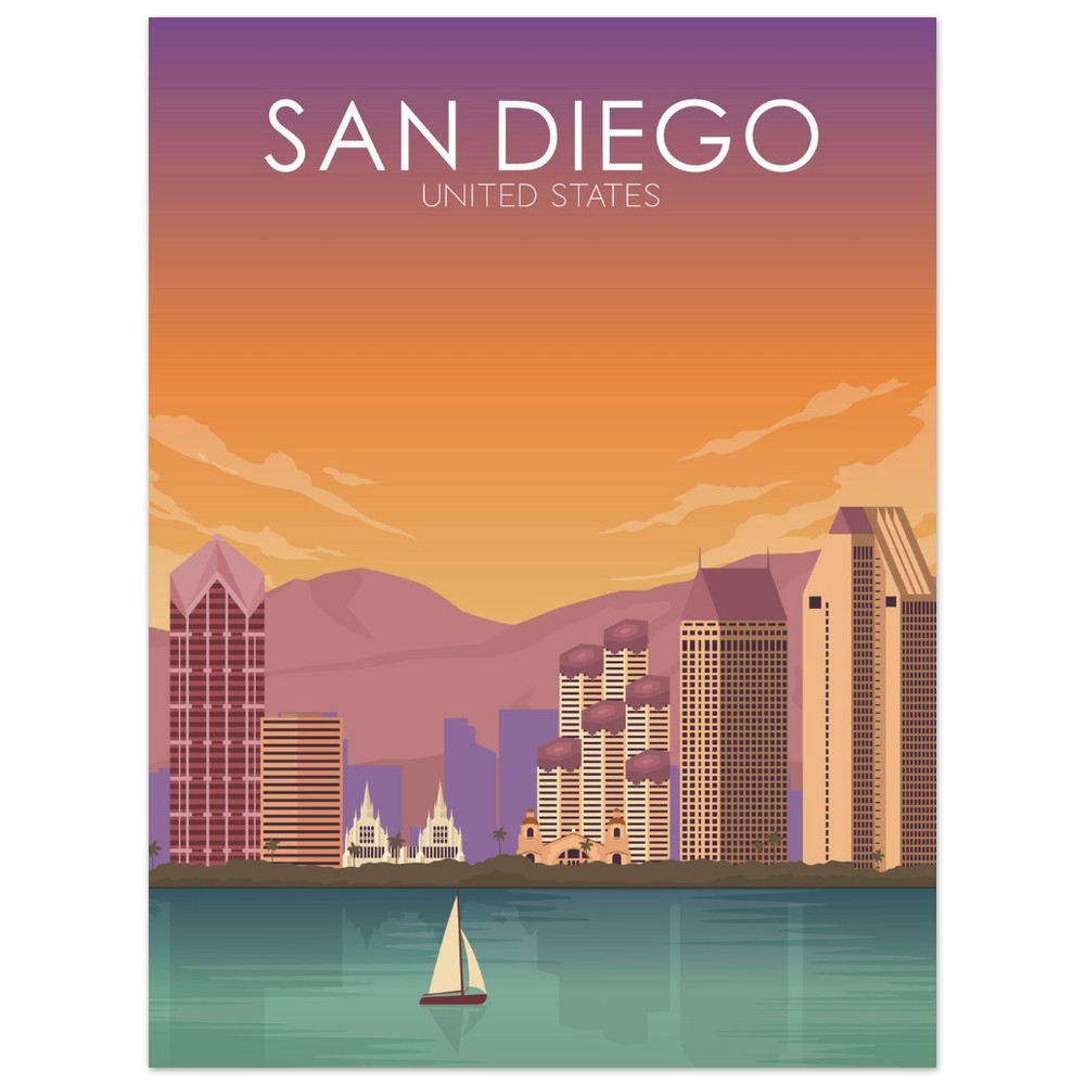 San Diego Poster | San Diego Wall Art | San Diego Sunset Print