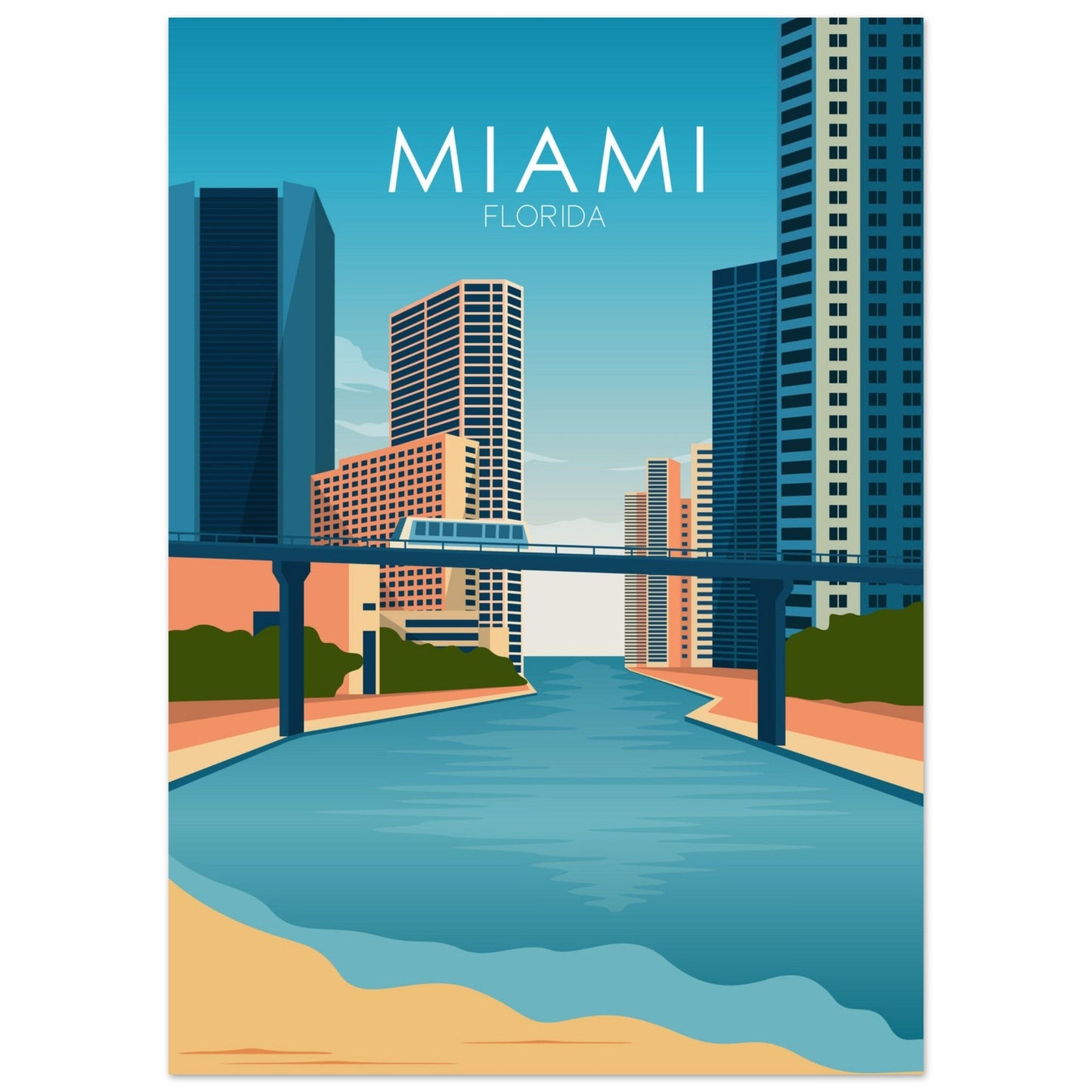 Miami Poster | Miami Wall Art | Miami Daytime Print