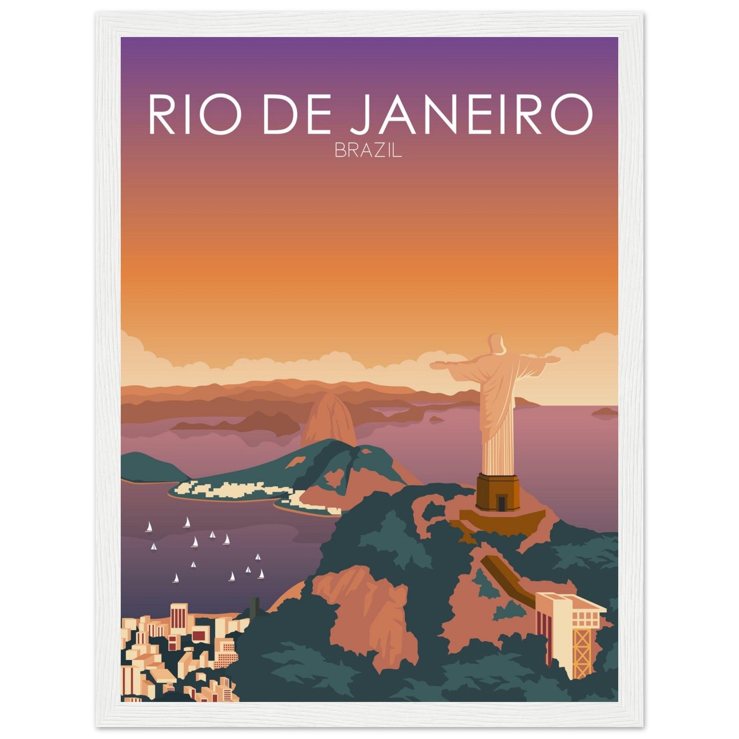 Rio De Janeiro Poster | Rio De Janeiro Wall Art | Rio De Janeiro Sunset Print