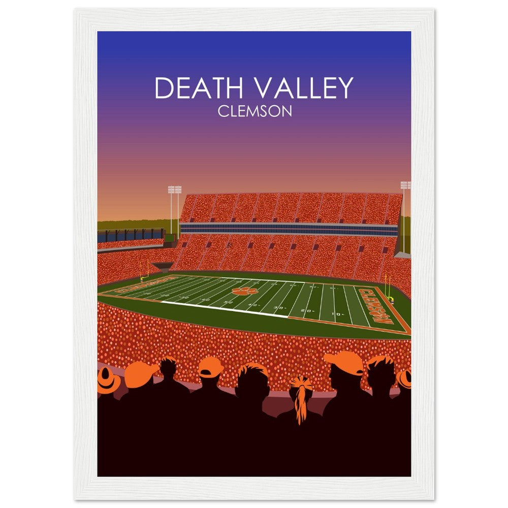 Clemson Tigers Stadium Poster | Frank Howard Field at Clemson Memorial Stadium 'Death Valley' Print