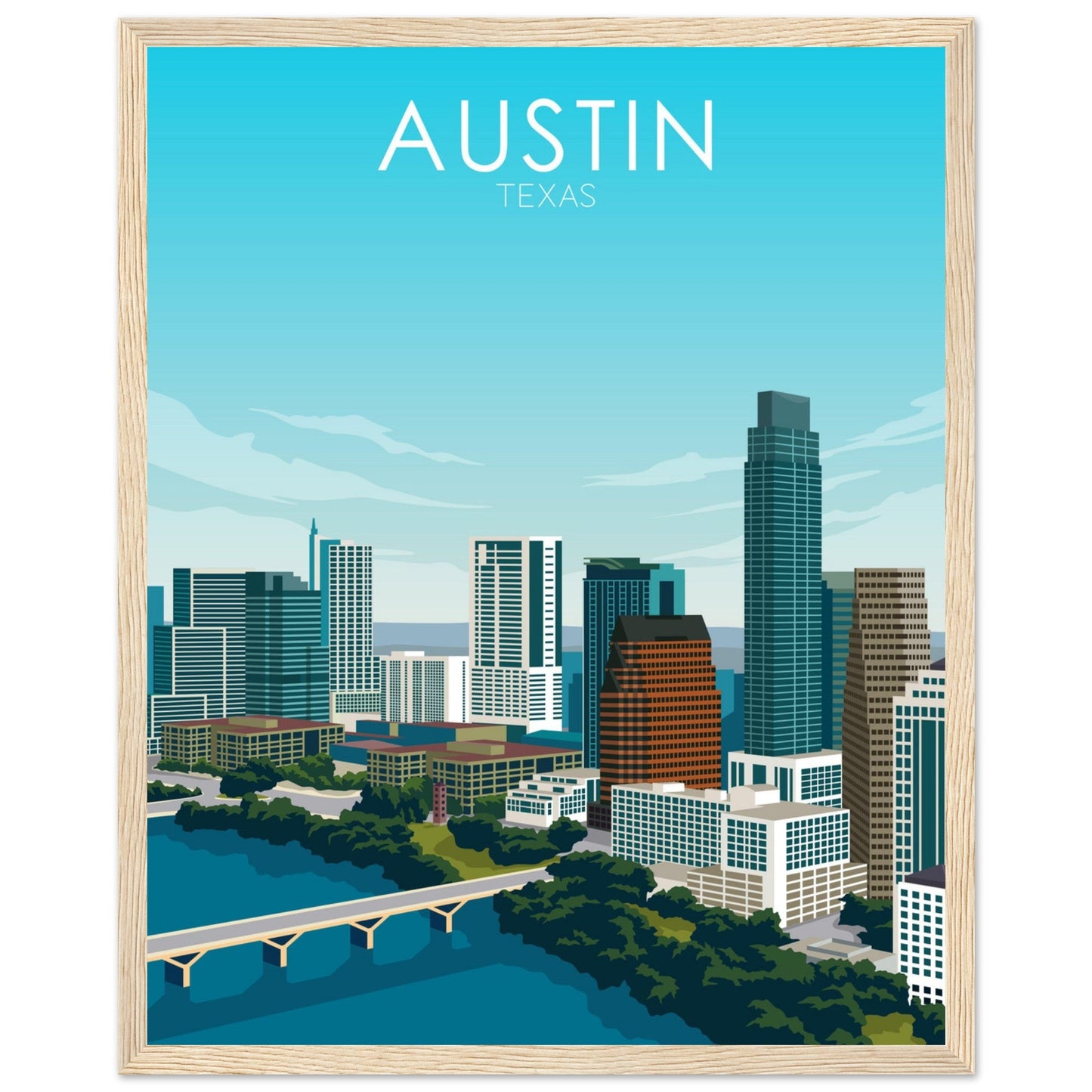 Austin Poster | Austin Wall Art | Austin Daytime Print