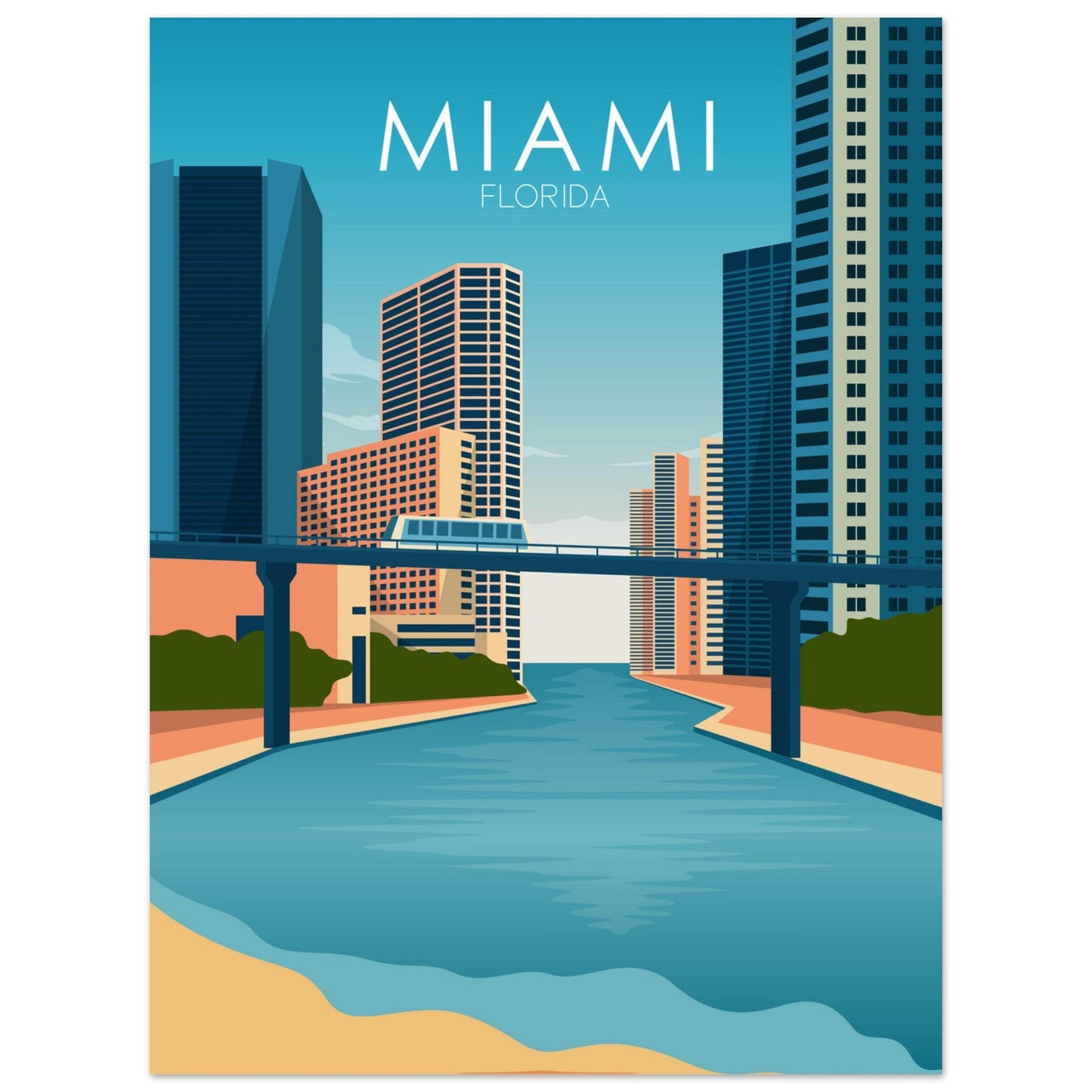 Miami Poster | Miami Wall Art | Miami Daytime Print