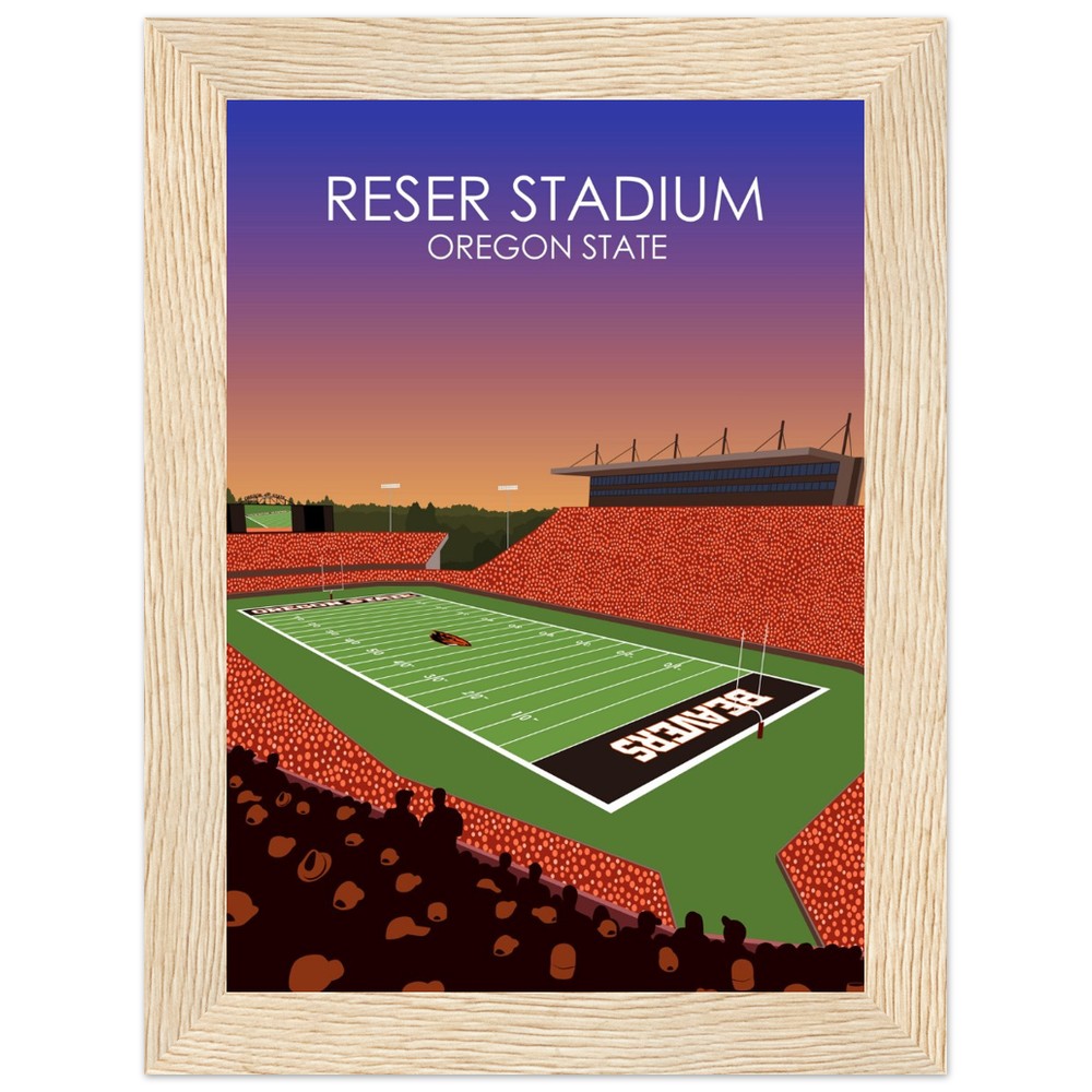 Reser Stadium  Poster | University of Oregon State Beavers College Football Stadium Print