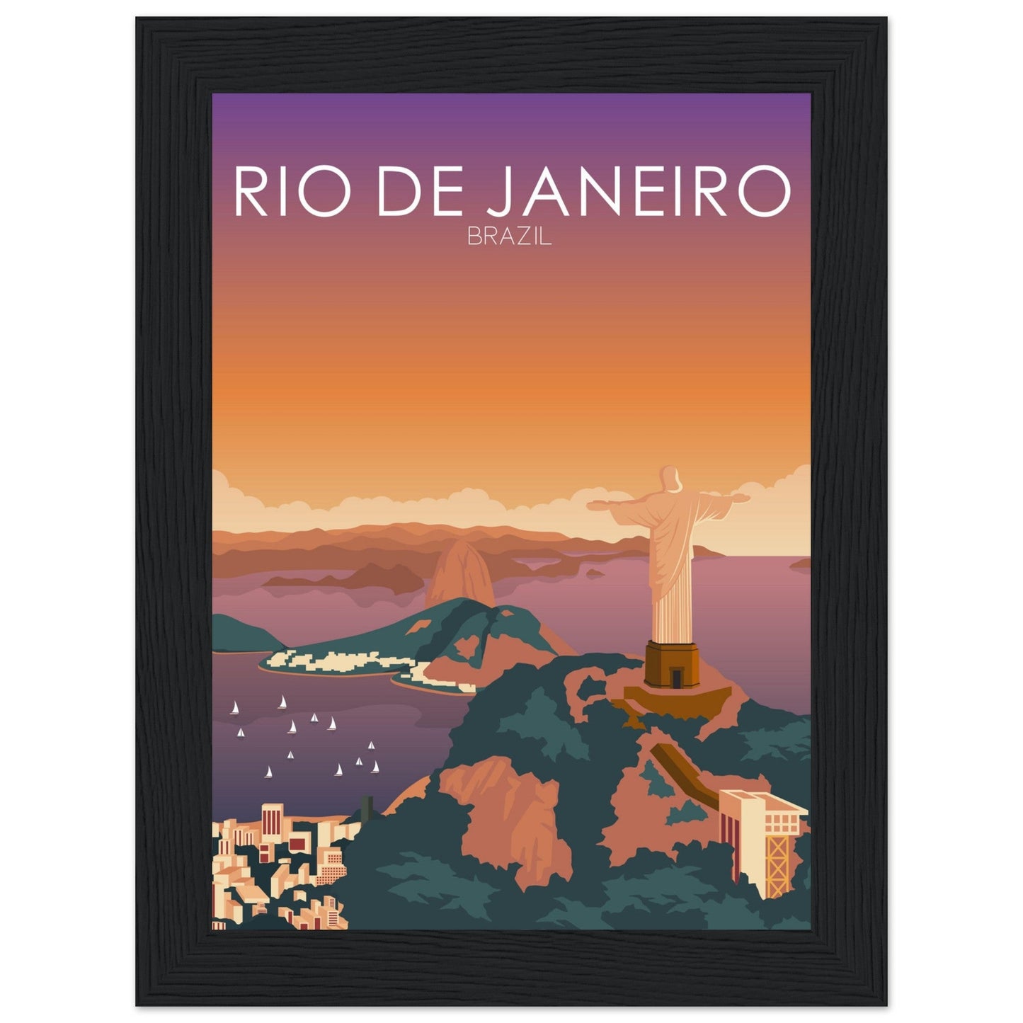 Rio De Janeiro Poster | Rio De Janeiro Wall Art | Rio De Janeiro Sunset Print