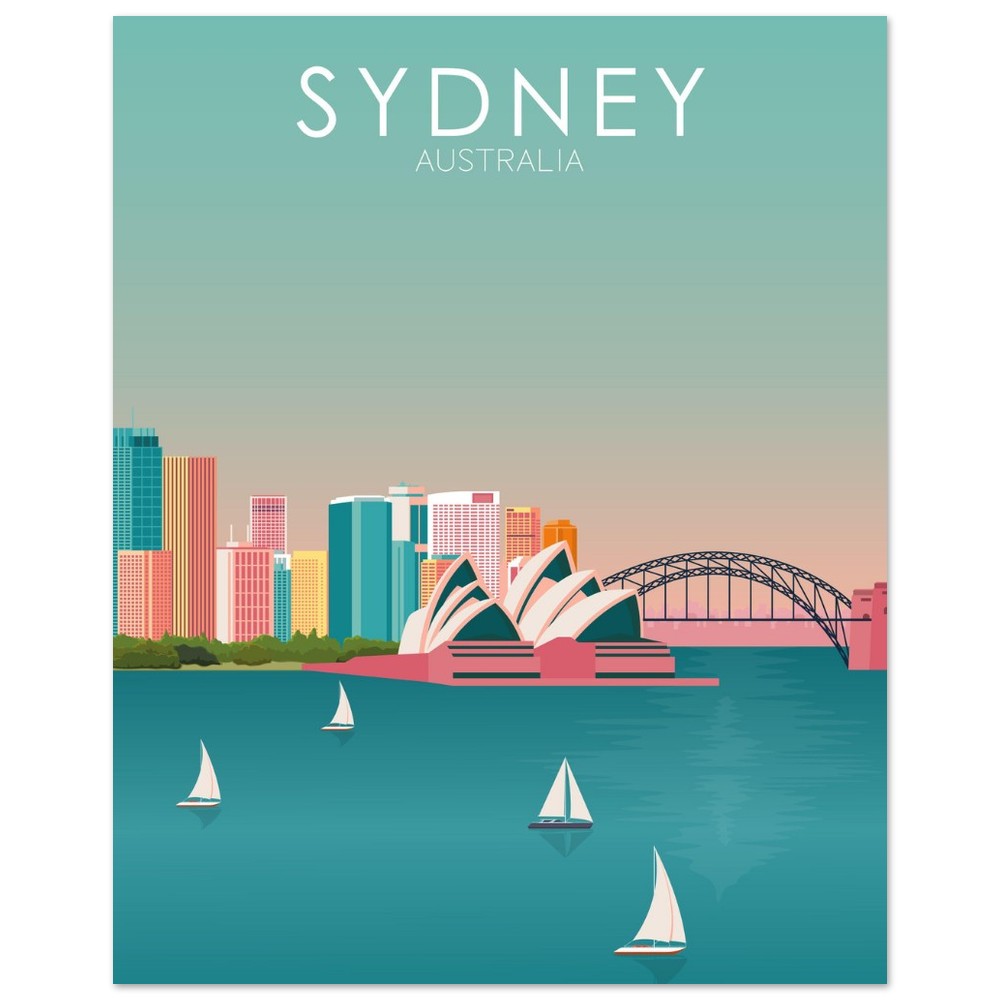 Sydney Poster | Sydney Wall Art | Sydney Pastel Print