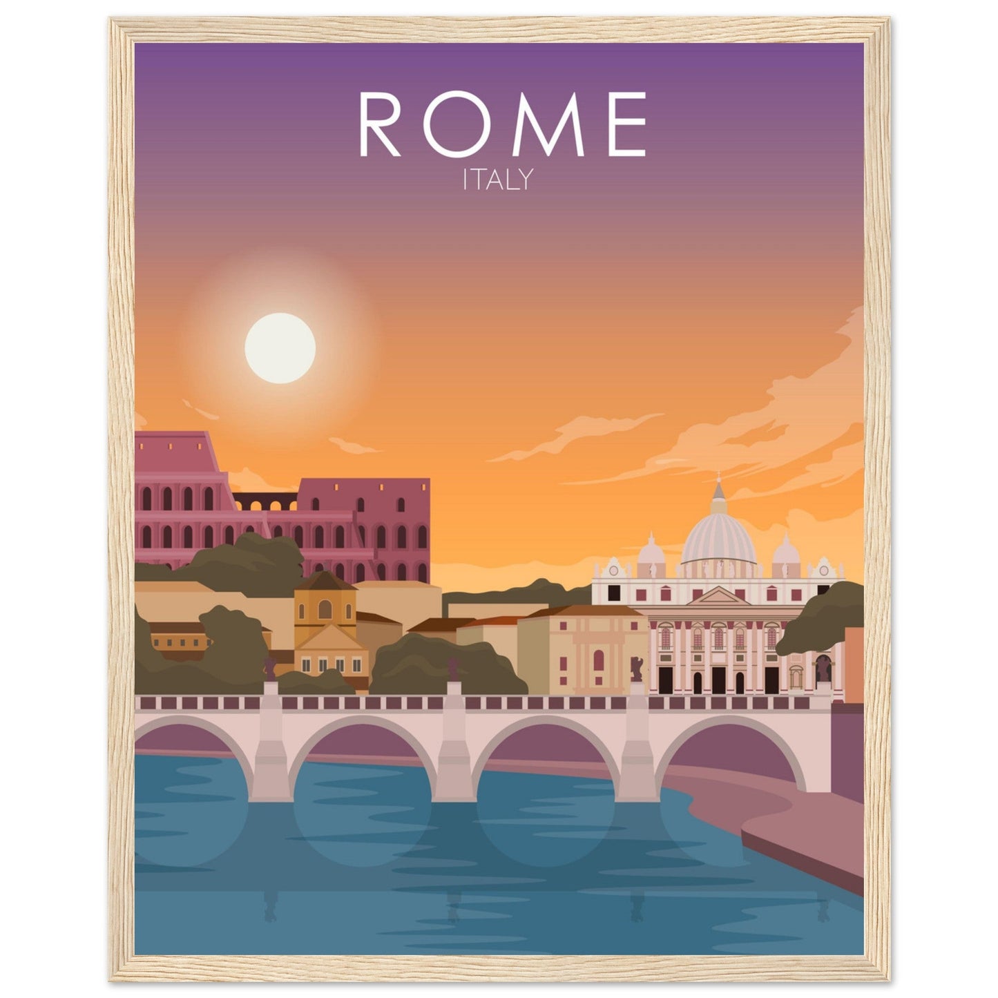 Rome Poster | Rome Wall Art | Rome Sunset Print