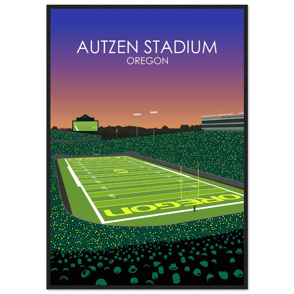 Autzen Stadium Stadium Poster | University of Oregon College Football Stadium Print