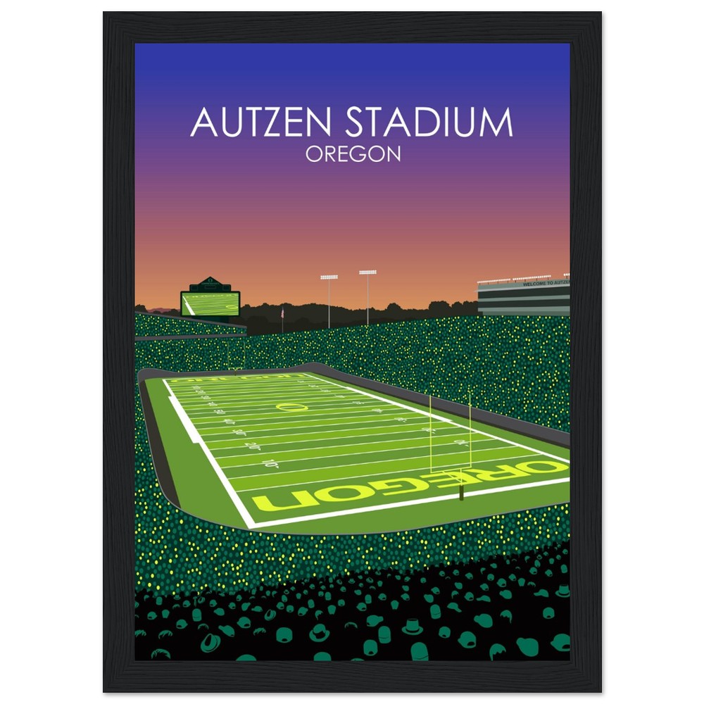 Autzen Stadium Stadium Poster | University of Oregon College Football Stadium Print