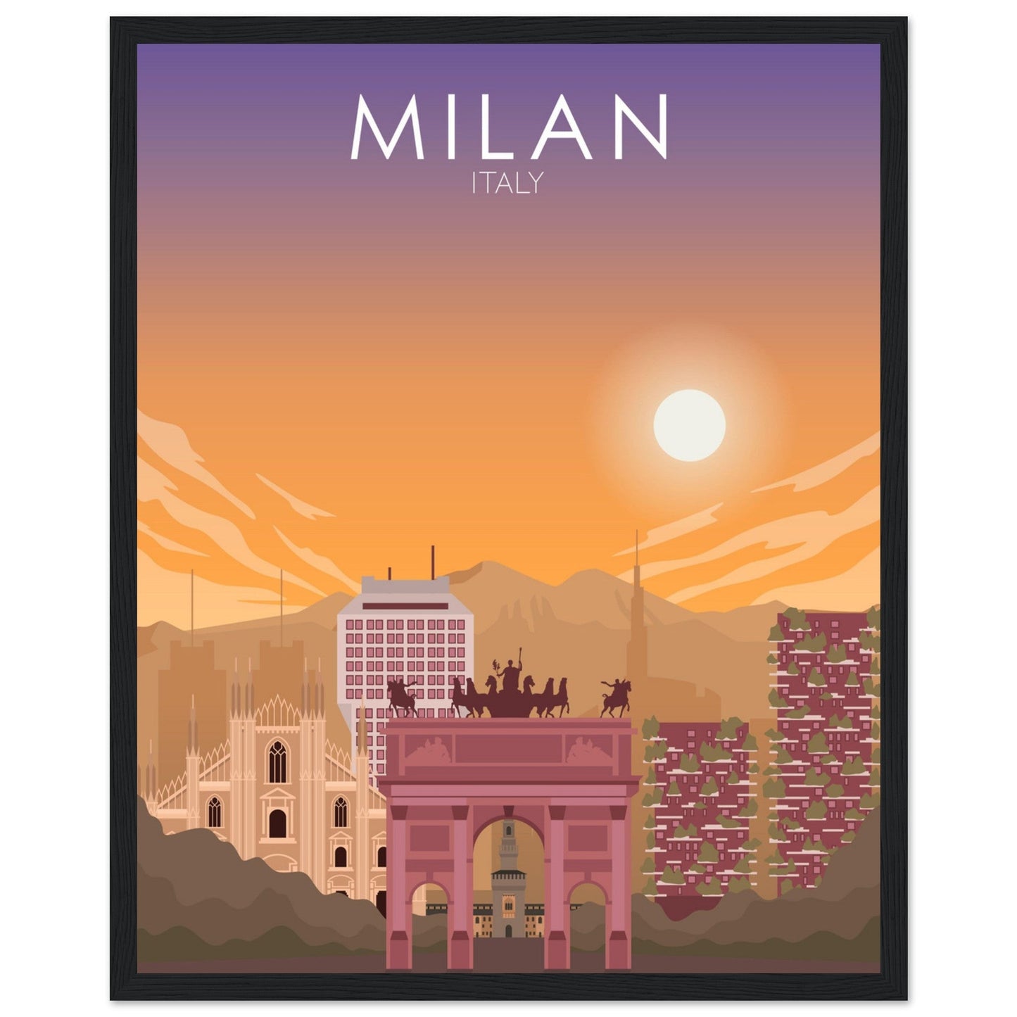 Milan Poster | Milan Wall Art | Milan Sunset Print