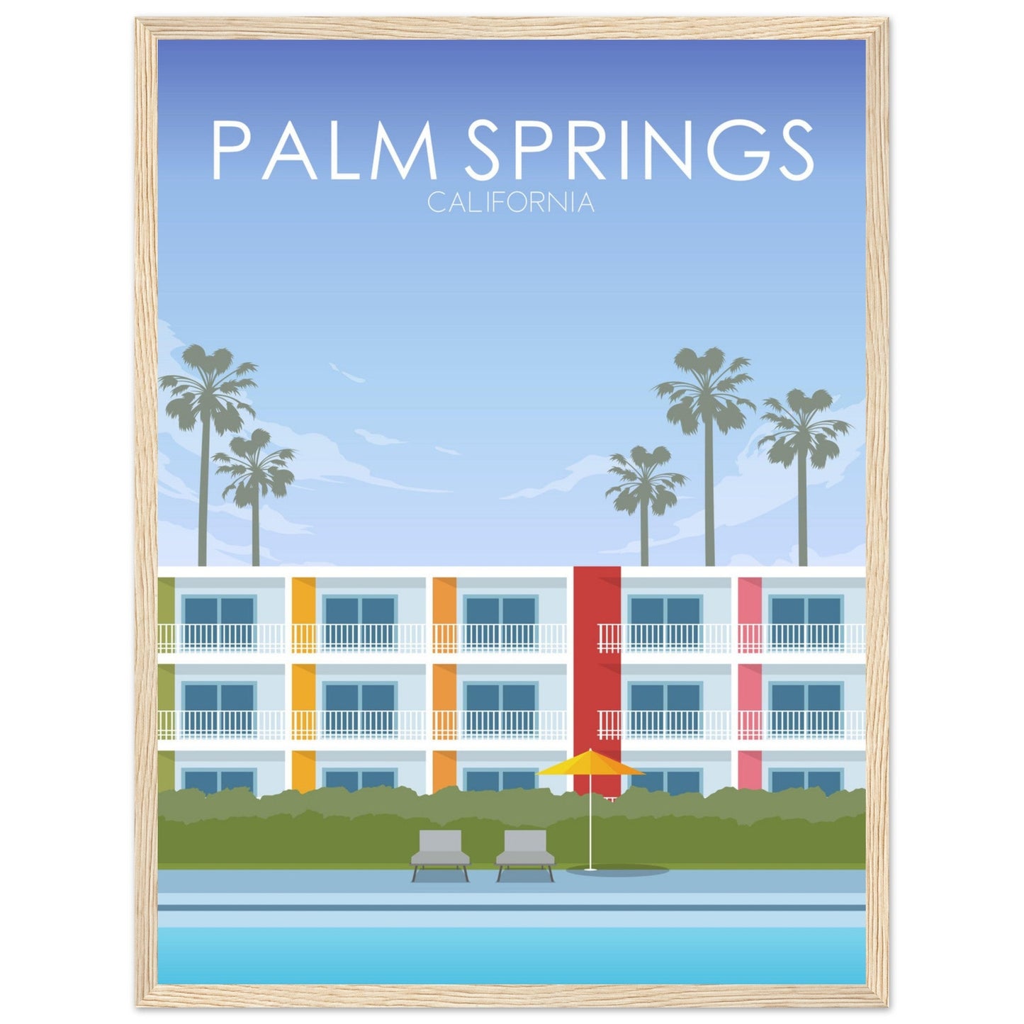 Palm Springs Poster | Palm Springs Wall Art | Palm Springs Daytime Print