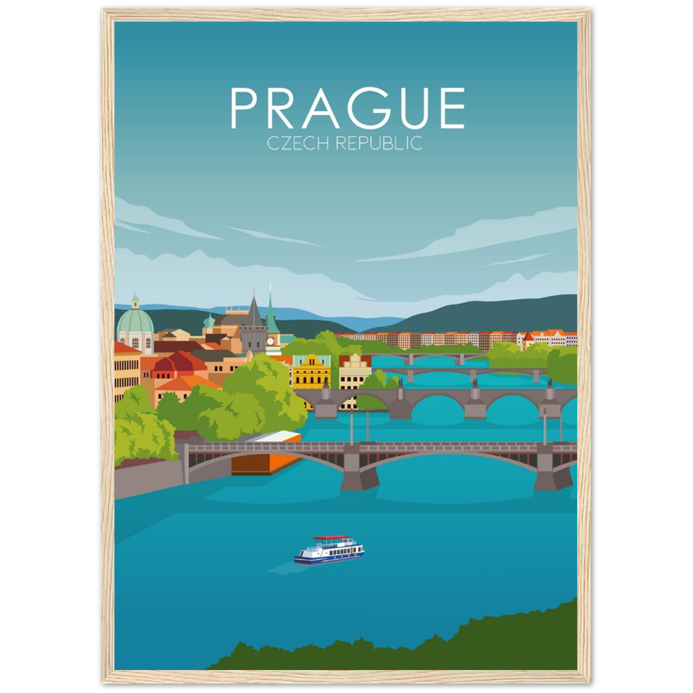 Prague Poster | Prague Wall Art | Prague Daytime Print