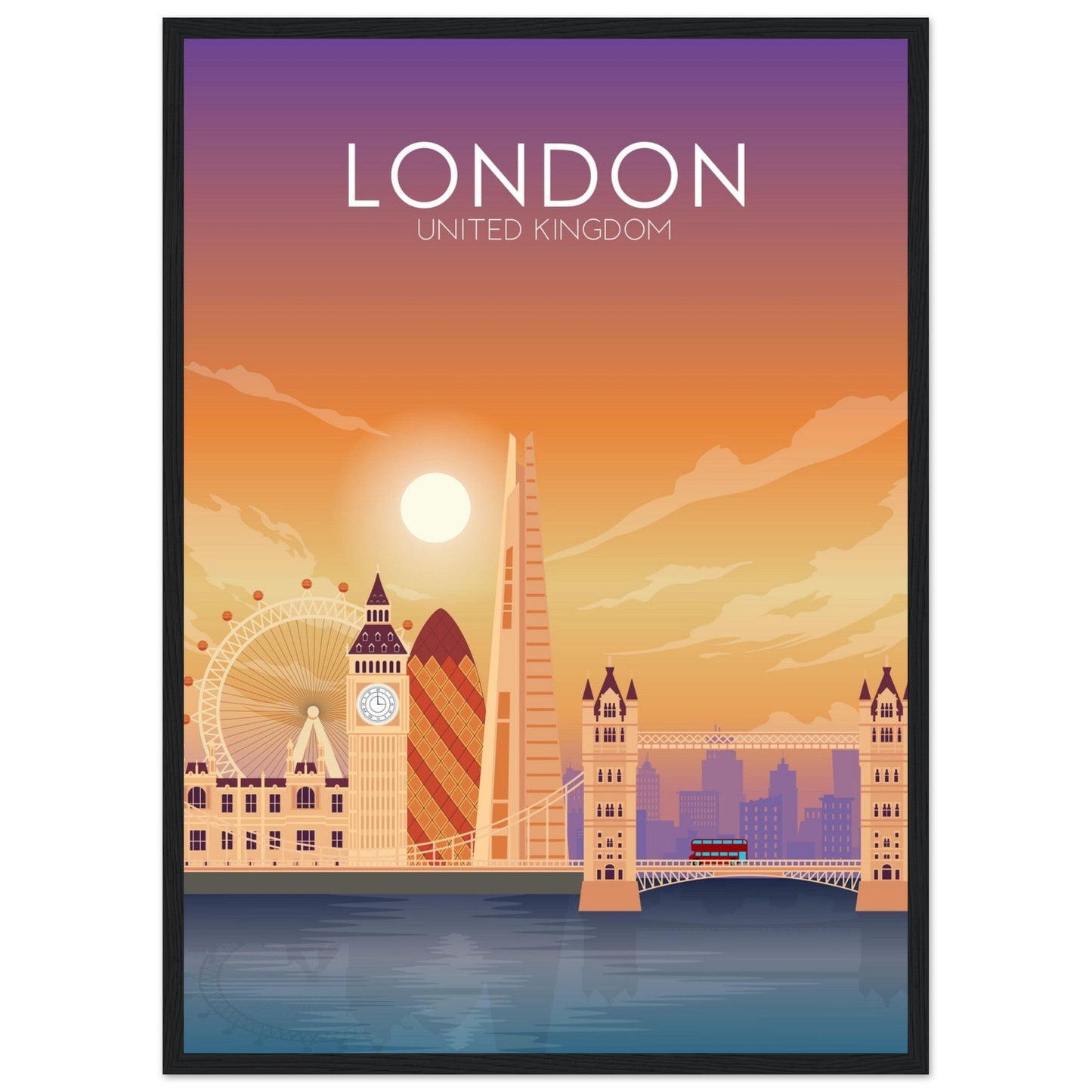 London Poster | London Wall Art | London Sunset Print