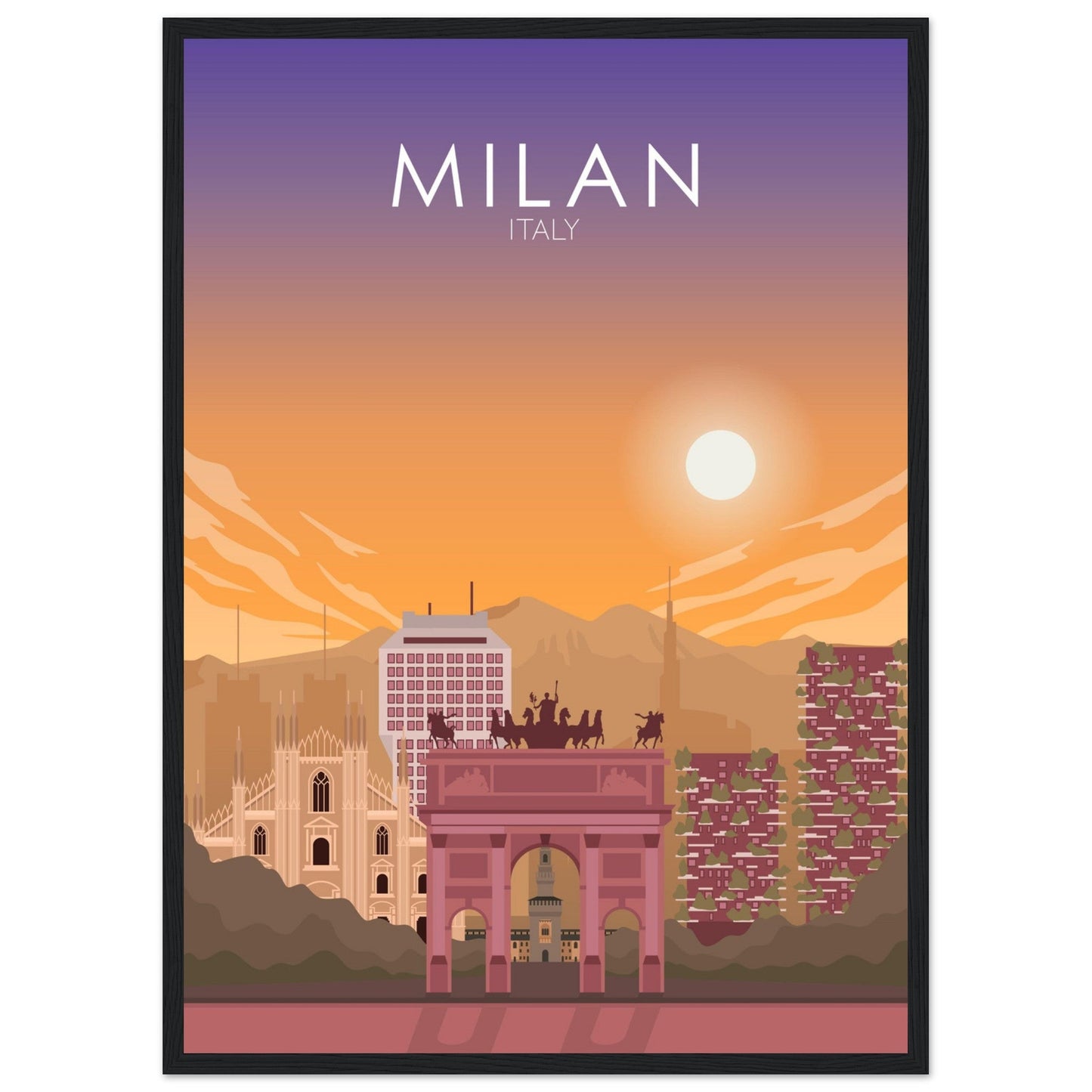 Milan Poster | Milan Wall Art | Milan Sunset Print