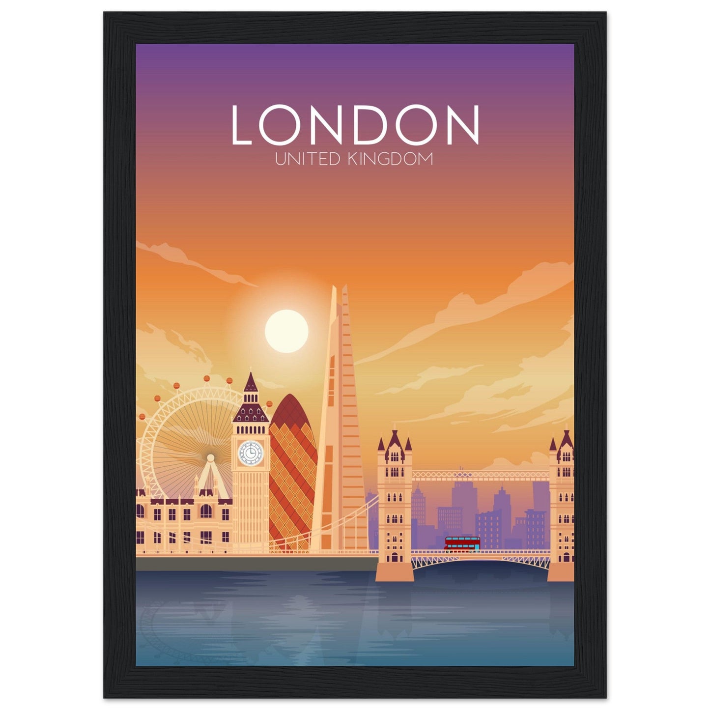 London Poster | London Wall Art | London Sunset Print