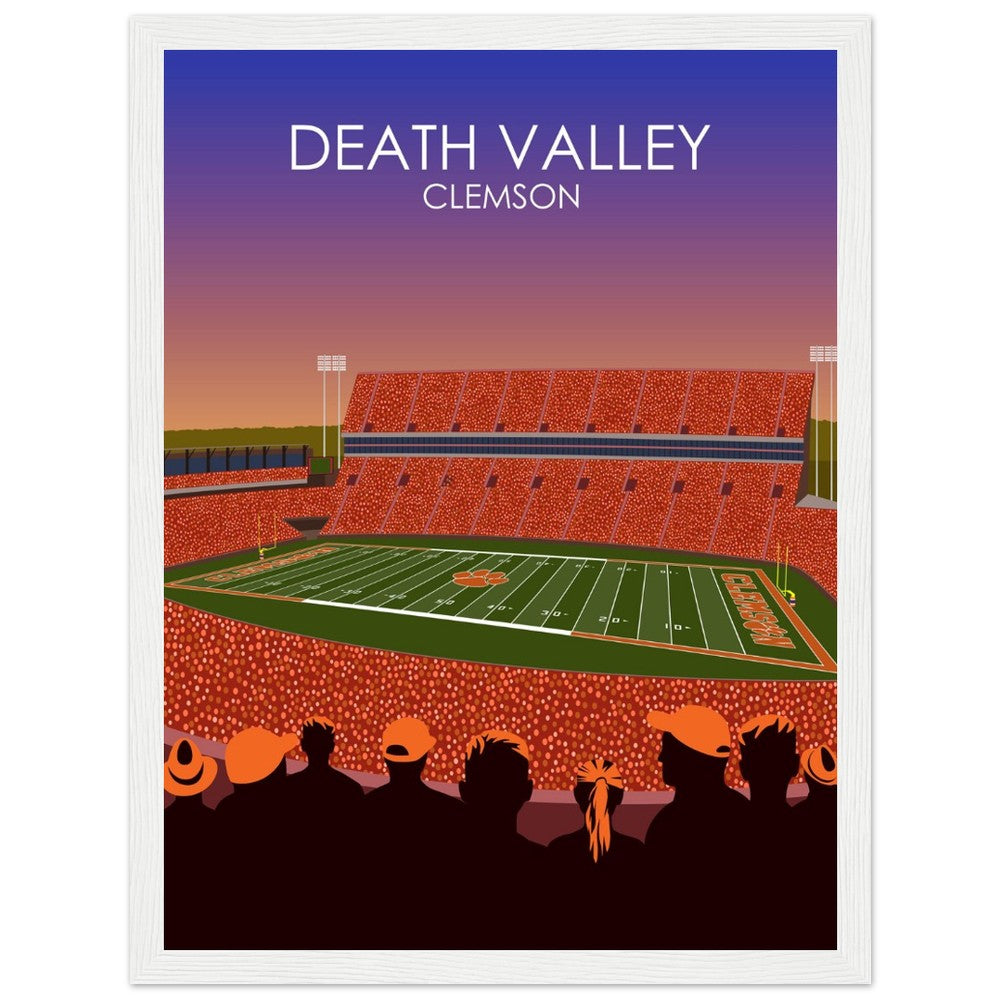 Clemson Tigers Stadium Poster | Frank Howard Field at Clemson Memorial Stadium 'Death Valley' Print