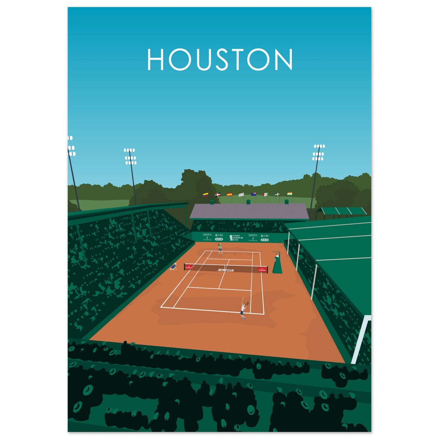 Houston ATP Tennis Stadium Poster