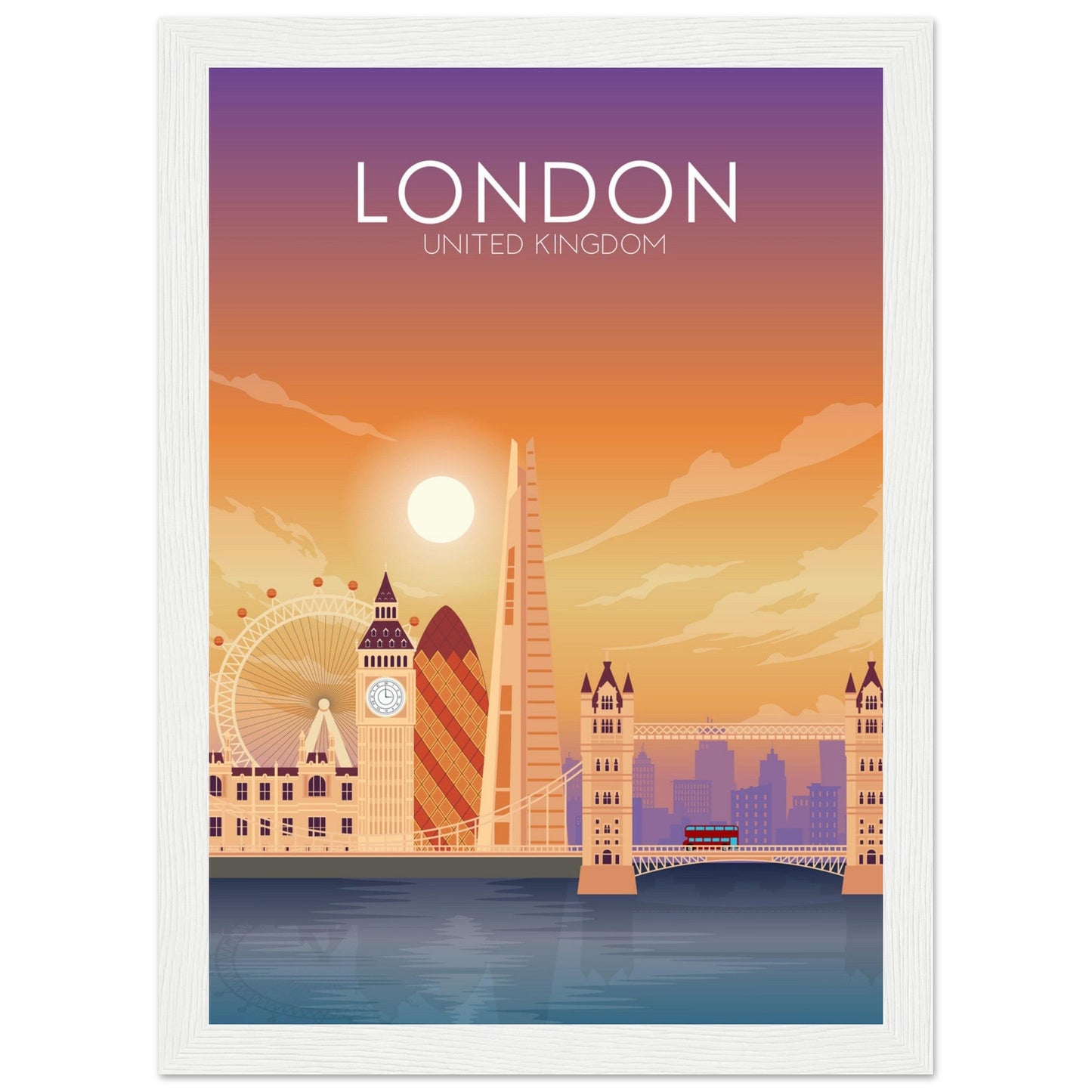 London Poster | London Wall Art | London Sunset Print