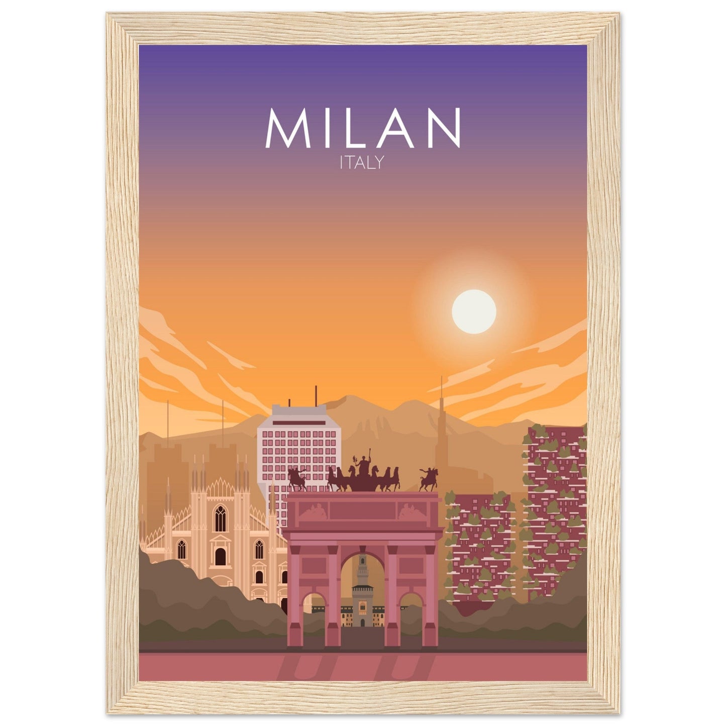 Milan Poster | Milan Wall Art | Milan Sunset Print