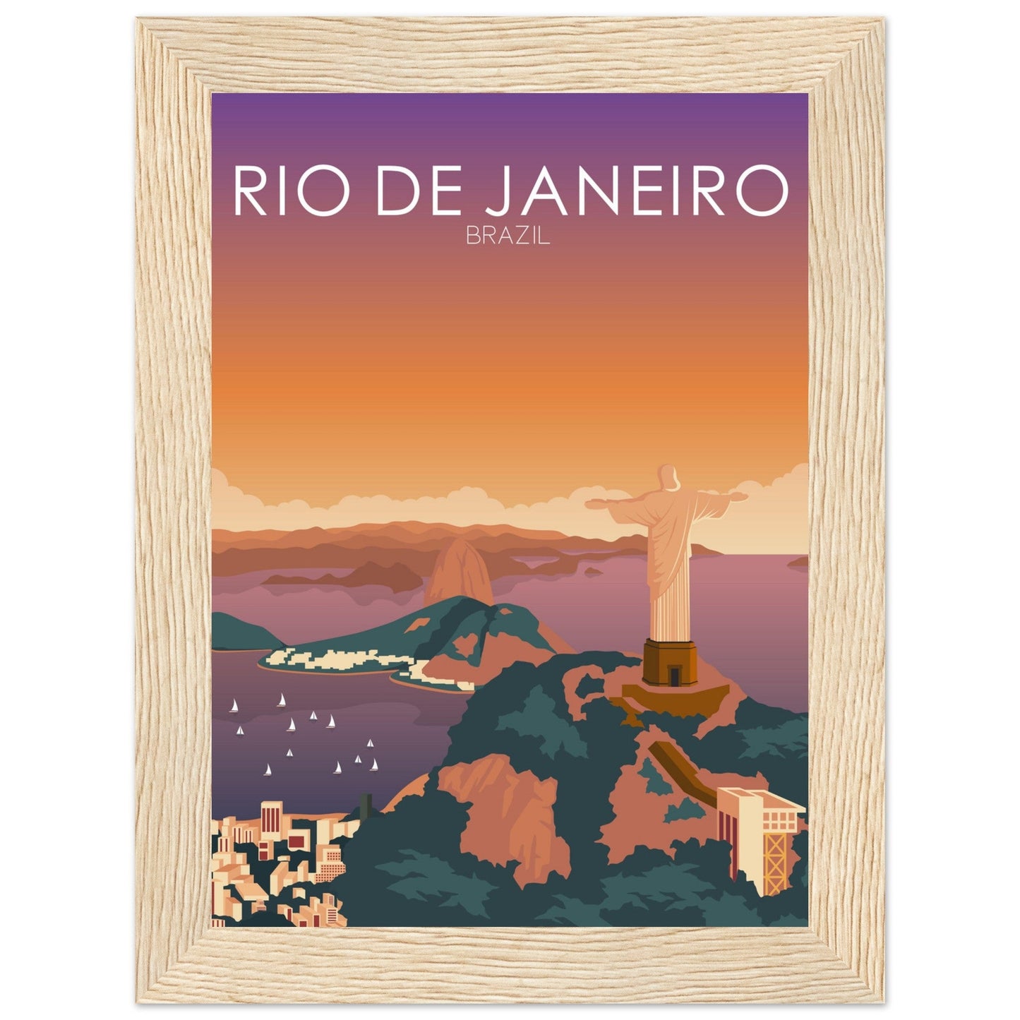 Rio De Janeiro Poster | Rio De Janeiro Wall Art | Rio De Janeiro Sunset Print