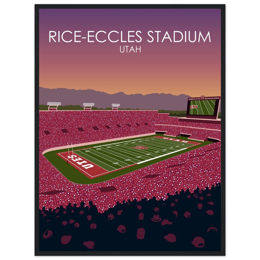 Rice-Eccles Stadium Poster | University of Utah College Football Stadium Print