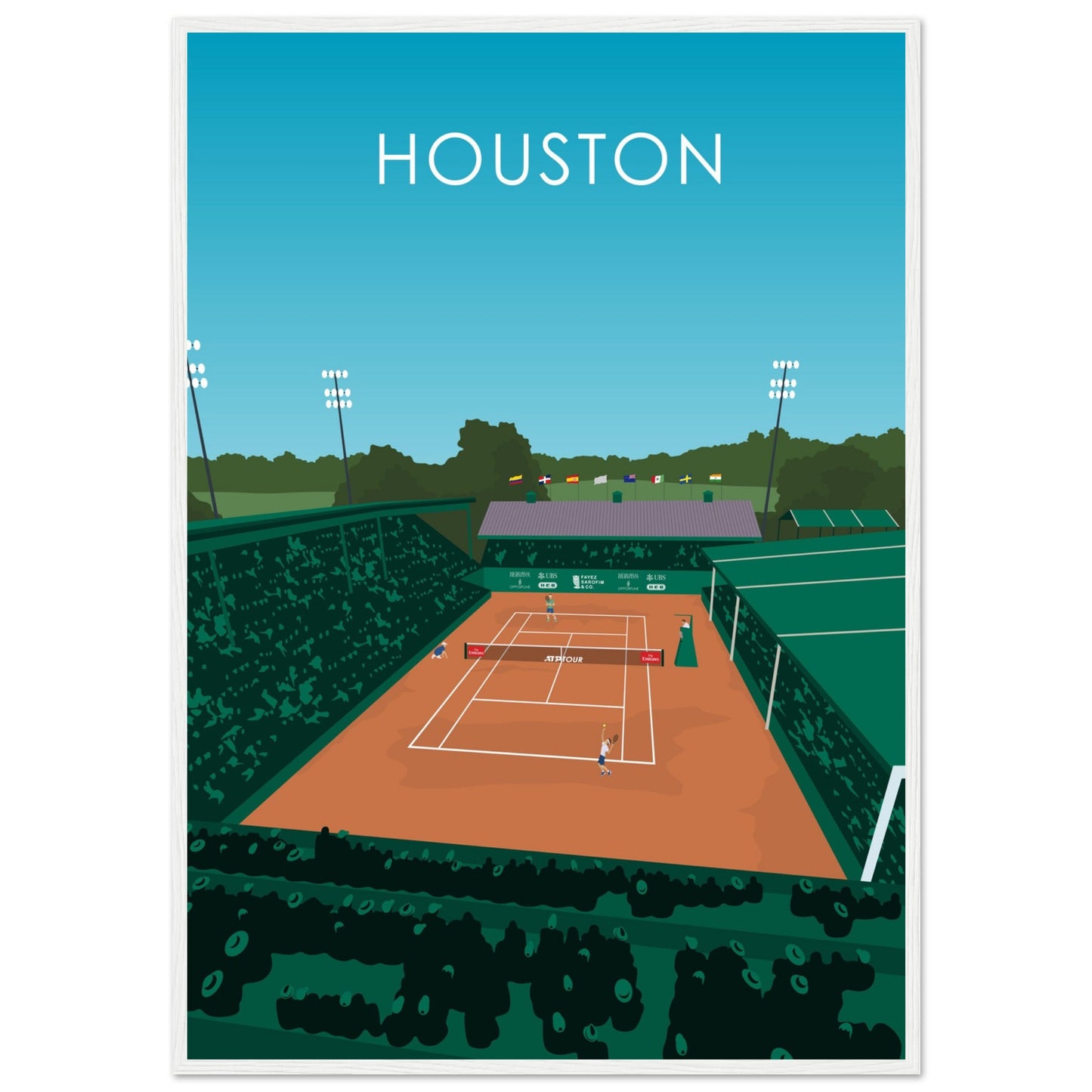 Houston ATP Tennis Stadium Poster