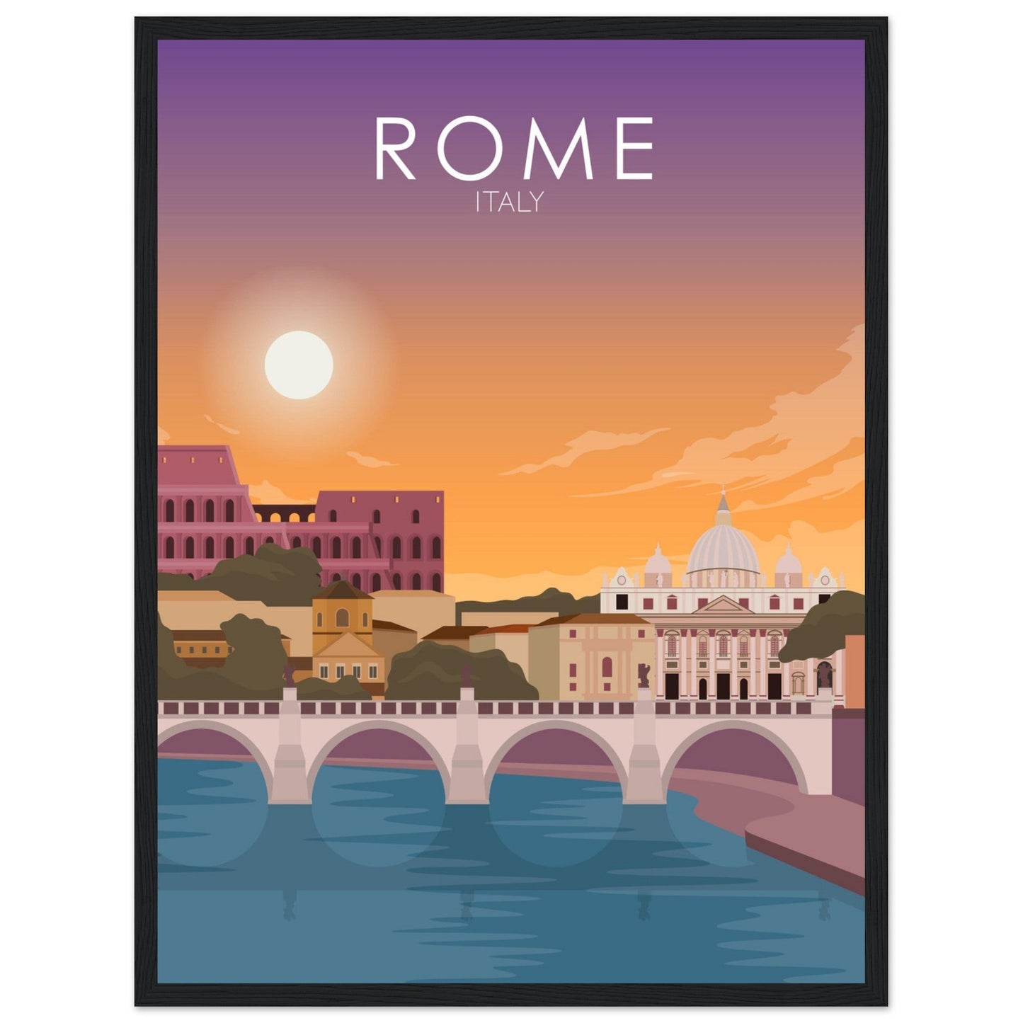 Rome Poster | Rome Wall Art | Rome Sunset Print