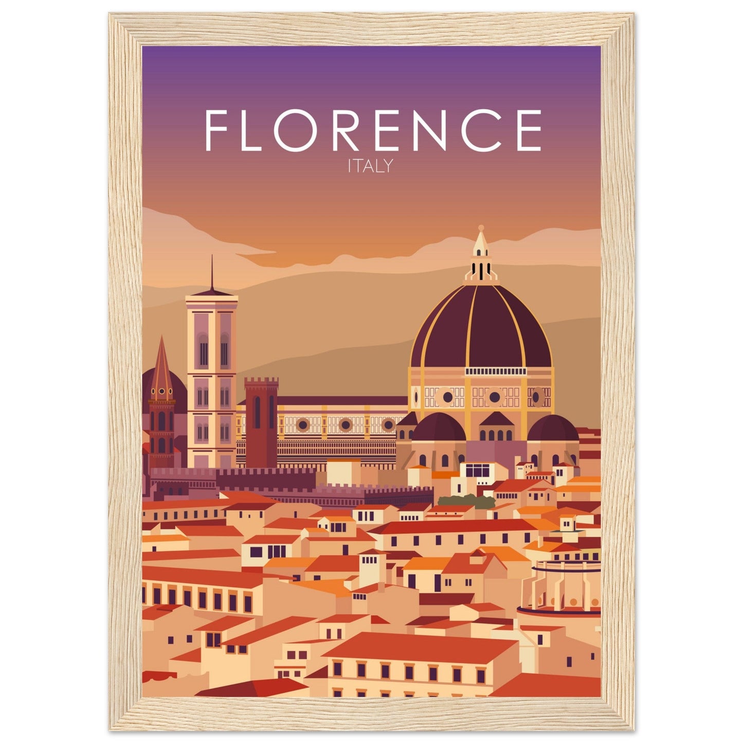 Florence Poster | Florence Wall Art | Florence Sunset Print