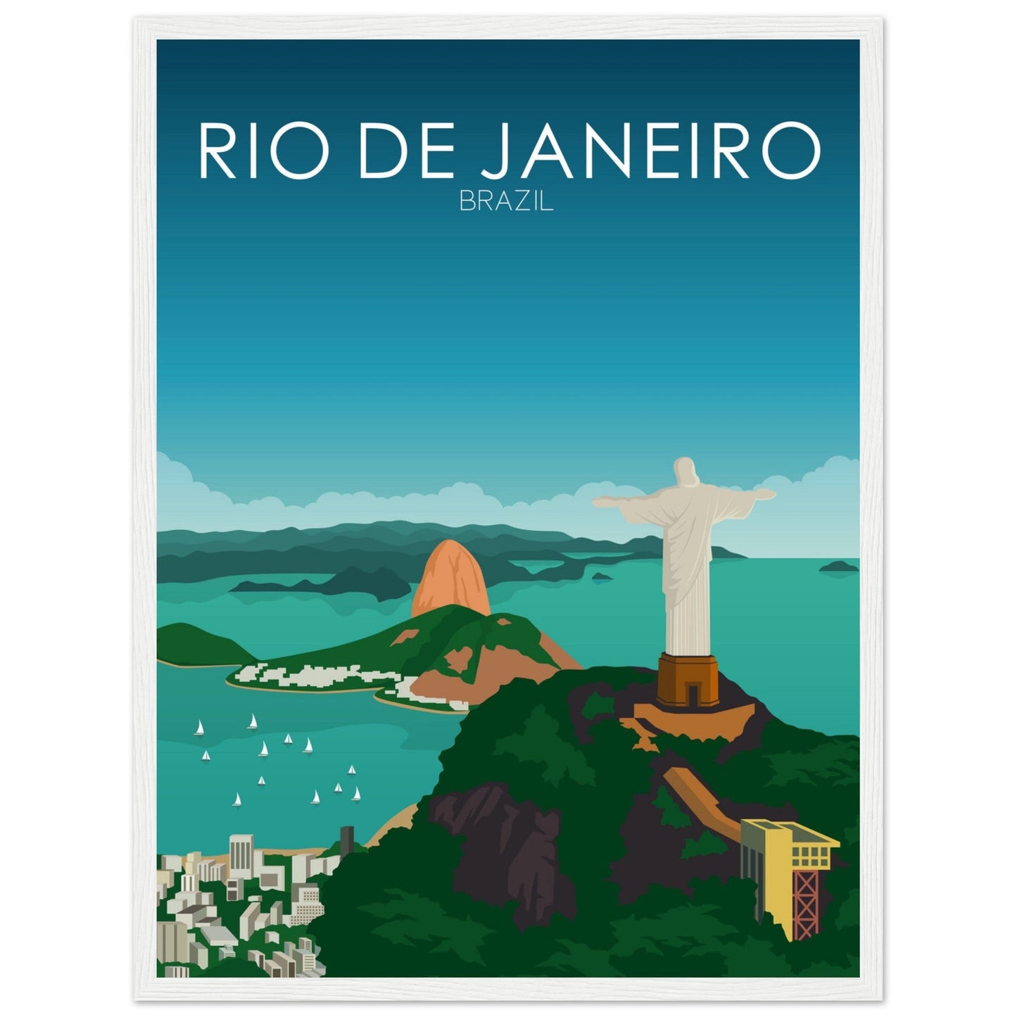 Rio De Janeiro Poster | Rio De Janeiro Wall Art | Rio De Janeiro Daytime Print