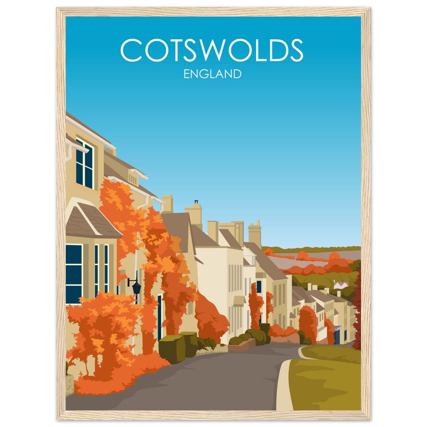 Cotswolds Poster | Cotswolds Wall Art | Cotswolds Daytime Print