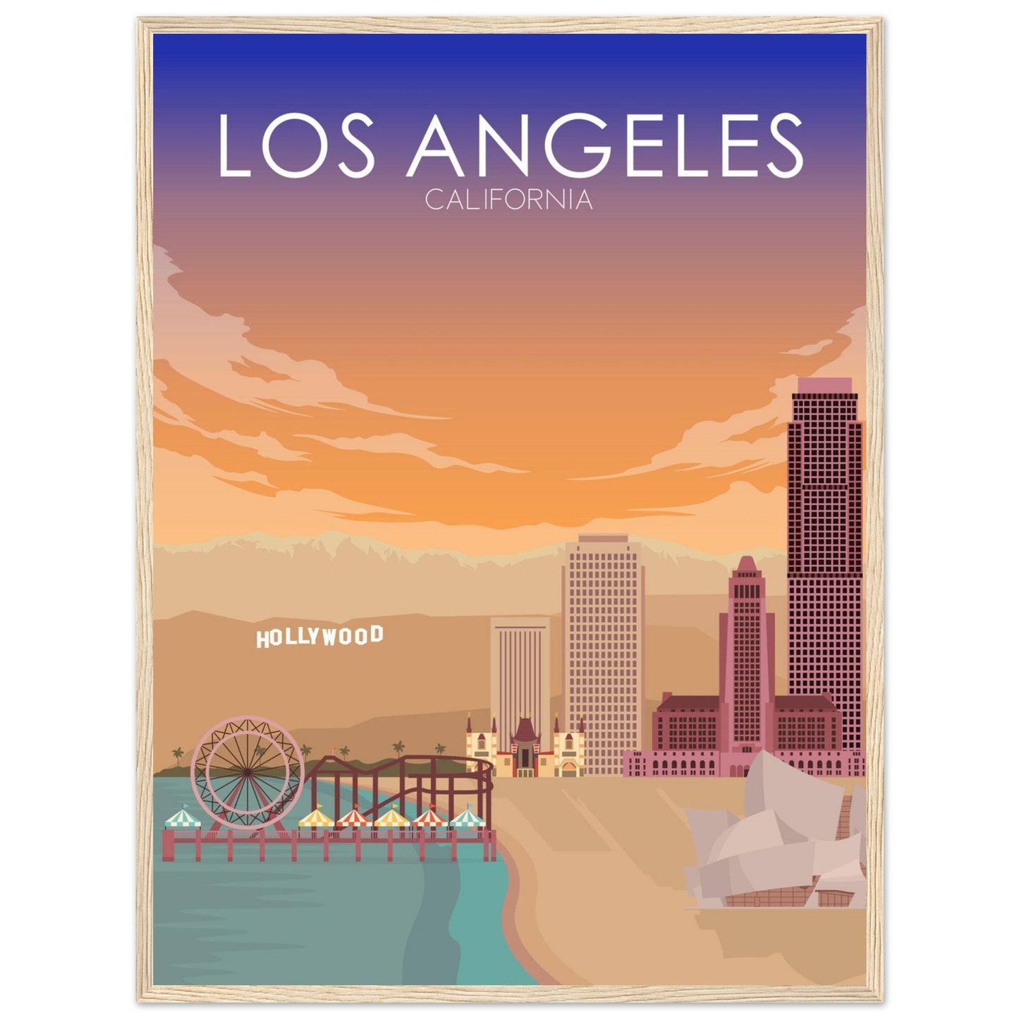 Los Angeles Poster | Los Angeles Wall Art | Los Angeles Sunset Print