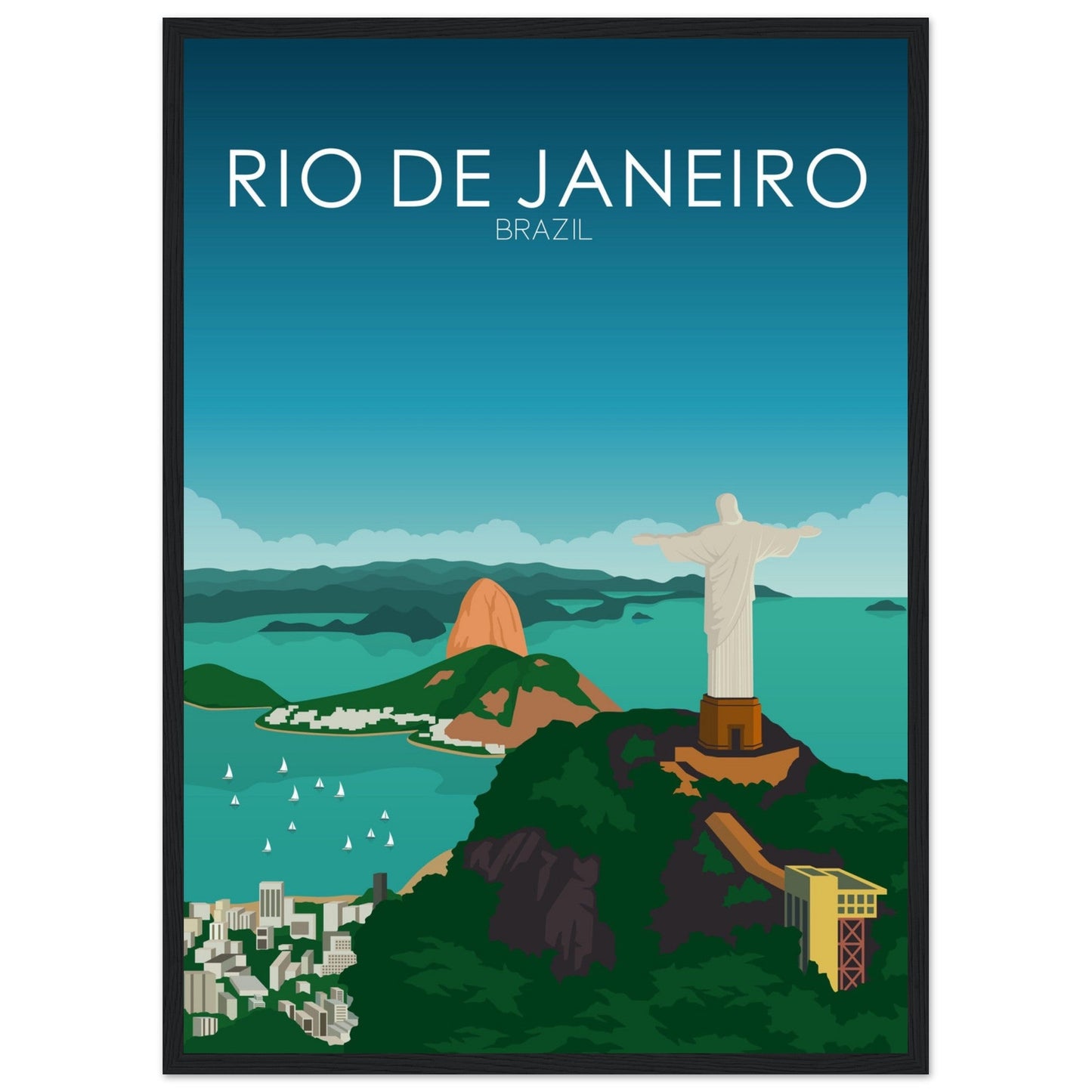 Rio De Janeiro Poster | Rio De Janeiro Wall Art | Rio De Janeiro Daytime Print