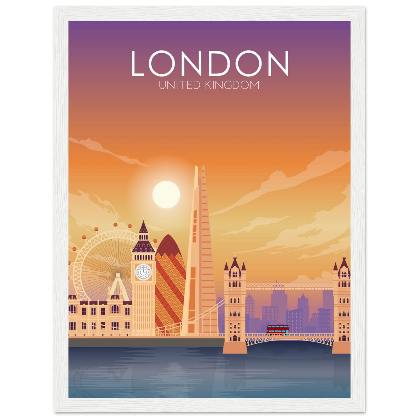 London Poster | London Wall Art | London Sunset Print