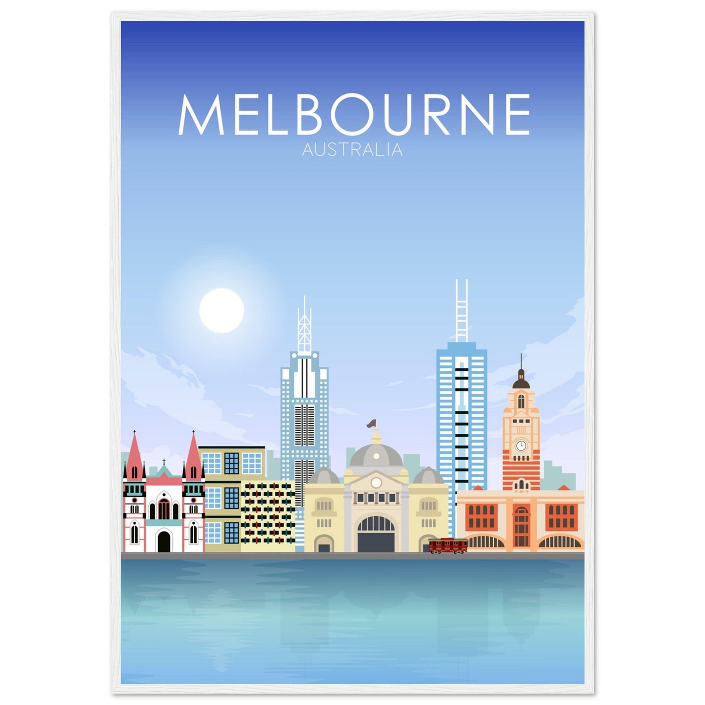 Melbourne Poster | Melbourne Wall Art | Melbourne Daytime Print