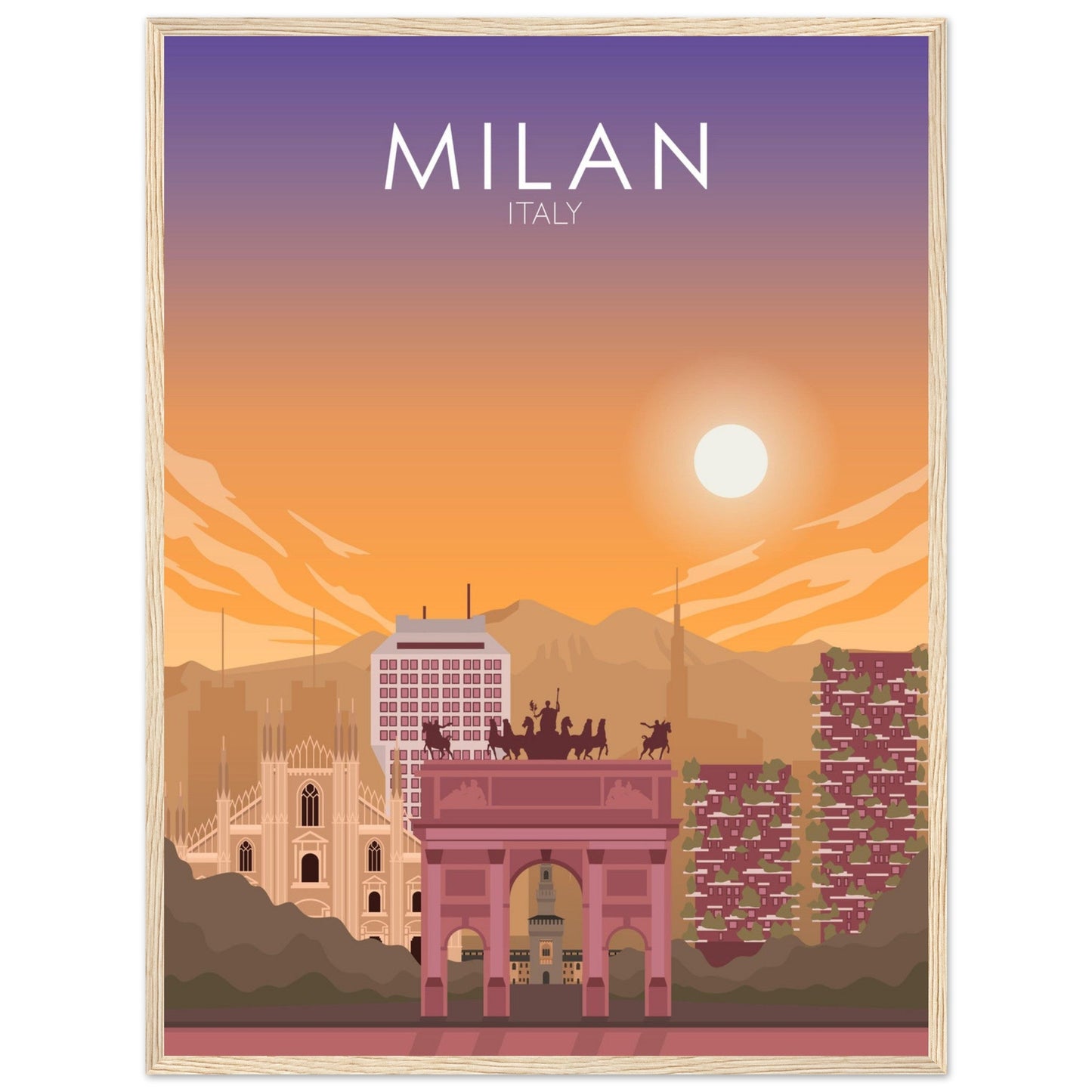 Milan Poster | Milan Wall Art | Milan Sunset Print