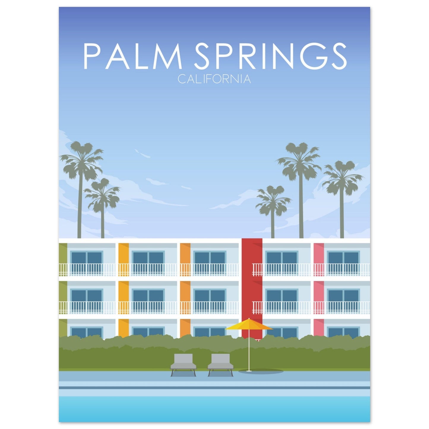 Palm Springs Poster | Palm Springs Wall Art | Palm Springs Daytime Print