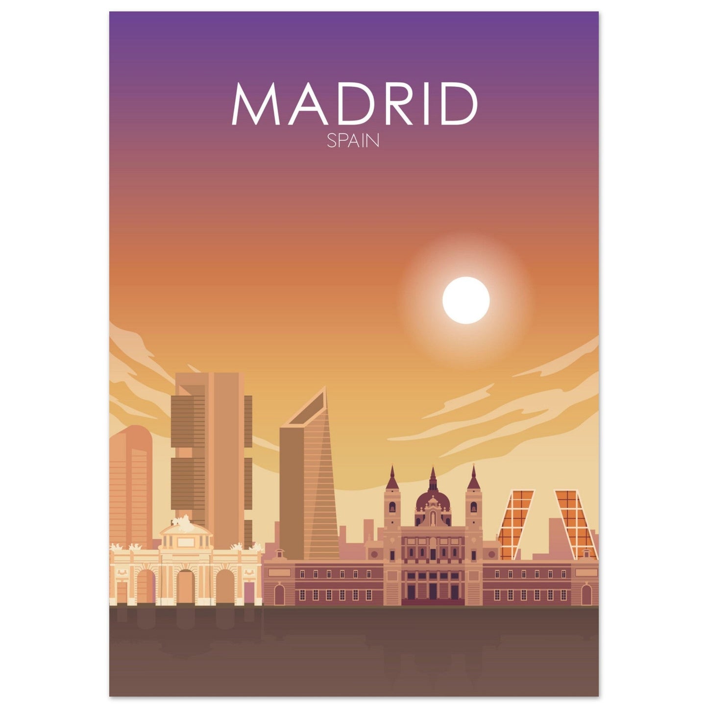 Madrid Poster | Madrid Wall Art | Madrid Sunset Print