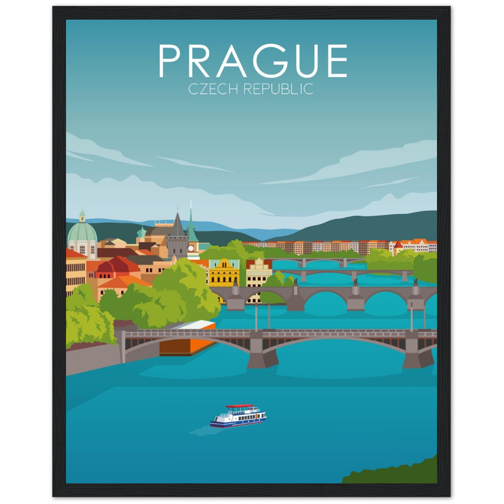 Prague Poster | Prague Wall Art | Prague Daytime Print