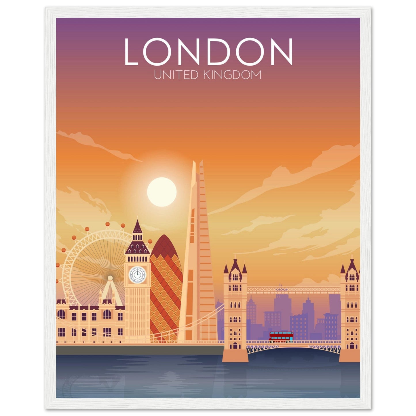 London Poster | London Wall Art | London Sunset Print