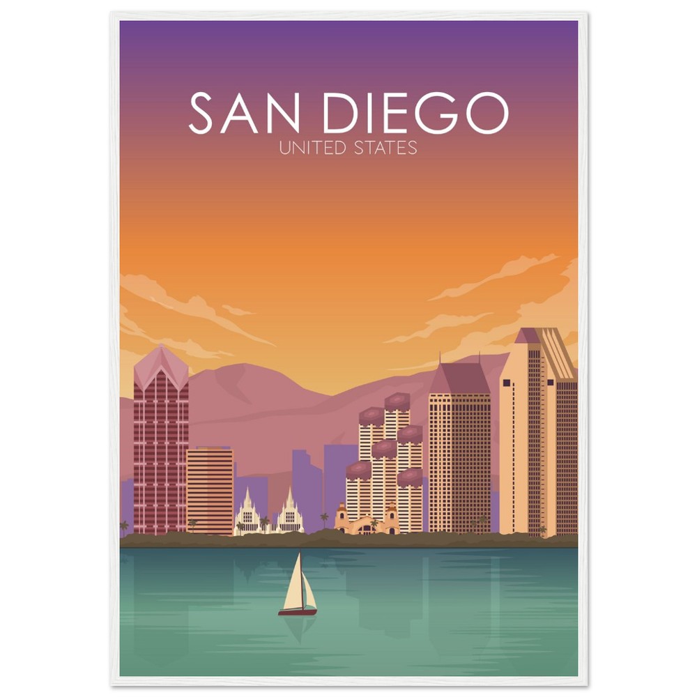 San Diego Poster | San Diego Wall Art | San Diego Sunset Print