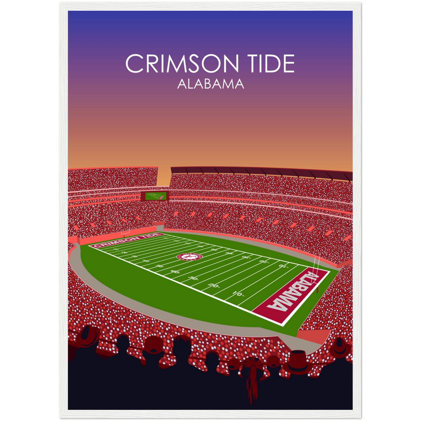 Crimson Tide | Bryant Denny Poster | University of Alabama College Football Stadium Print