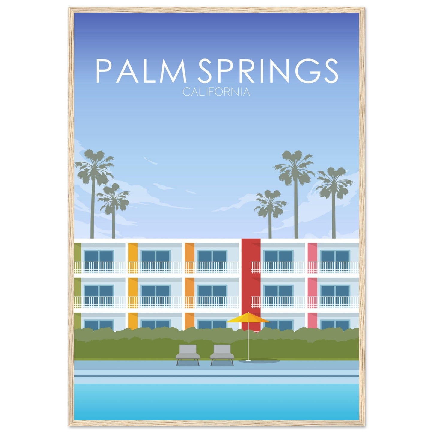 Palm Springs Poster | Palm Springs Wall Art | Palm Springs Daytime Print