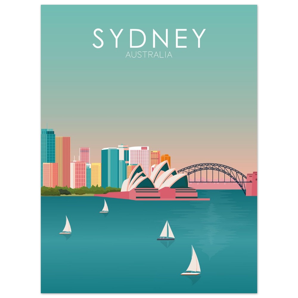 Sydney Poster | Sydney Wall Art | Sydney Pastel Print