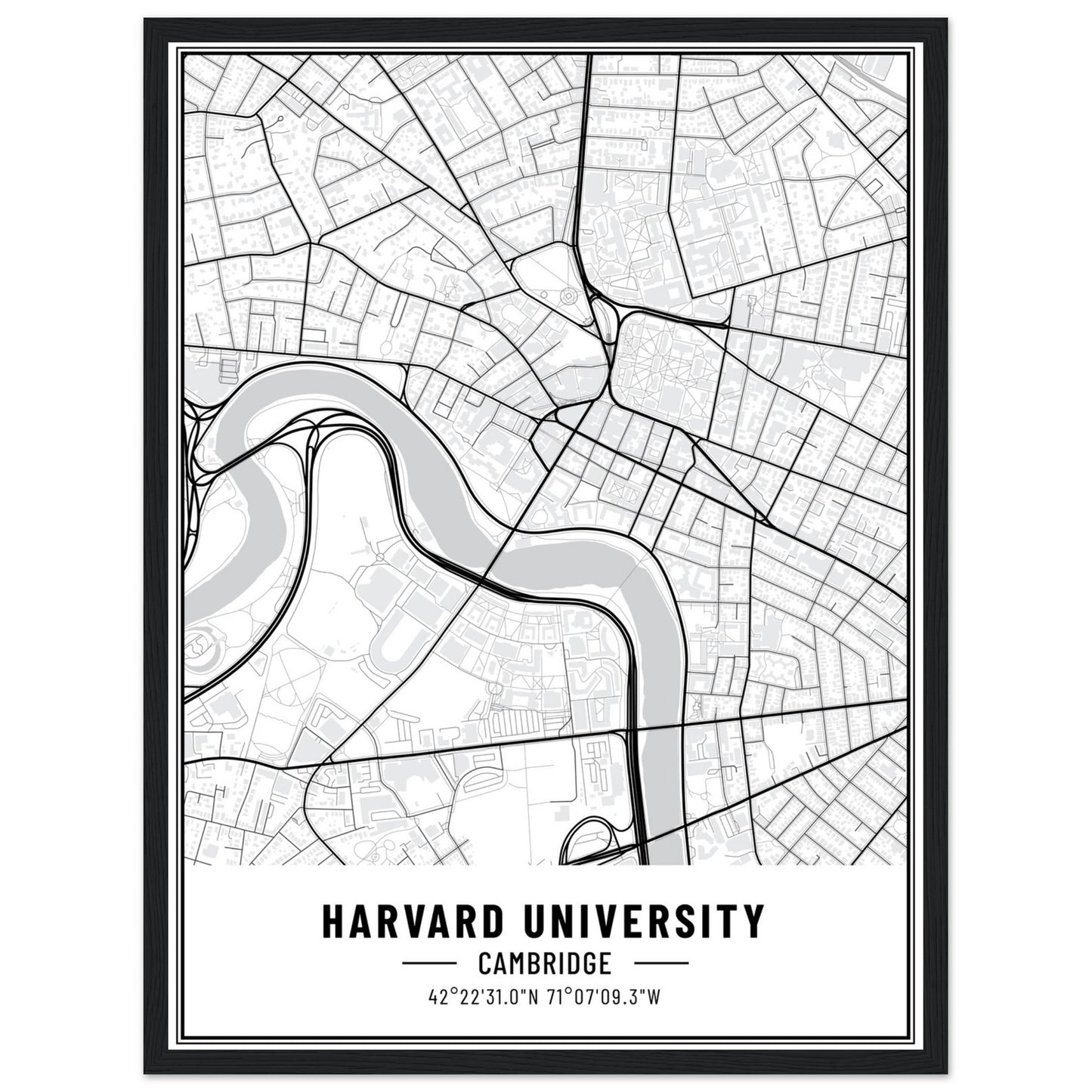 Harvard Map Poster | Harvard Map Wall Art | Harvard Map Print