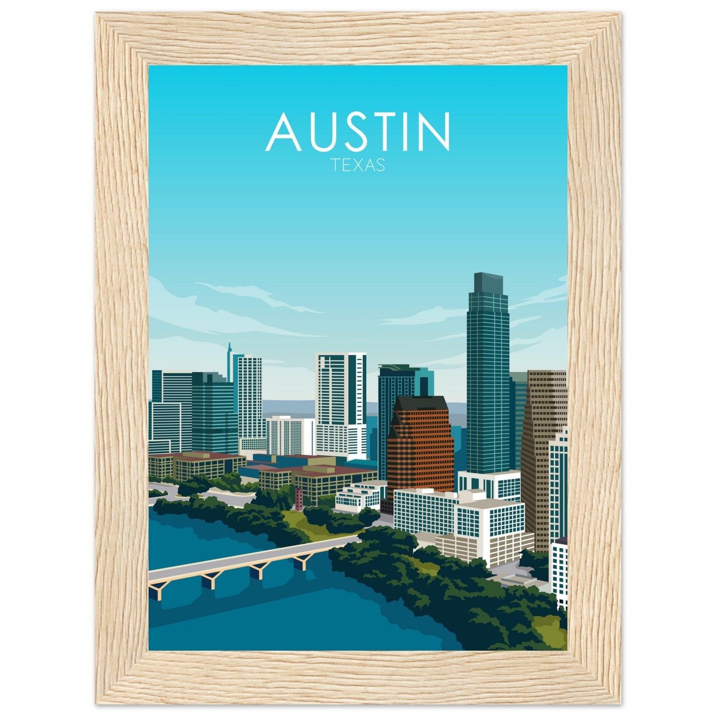 Austin Poster | Austin Wall Art | Austin Daytime Print