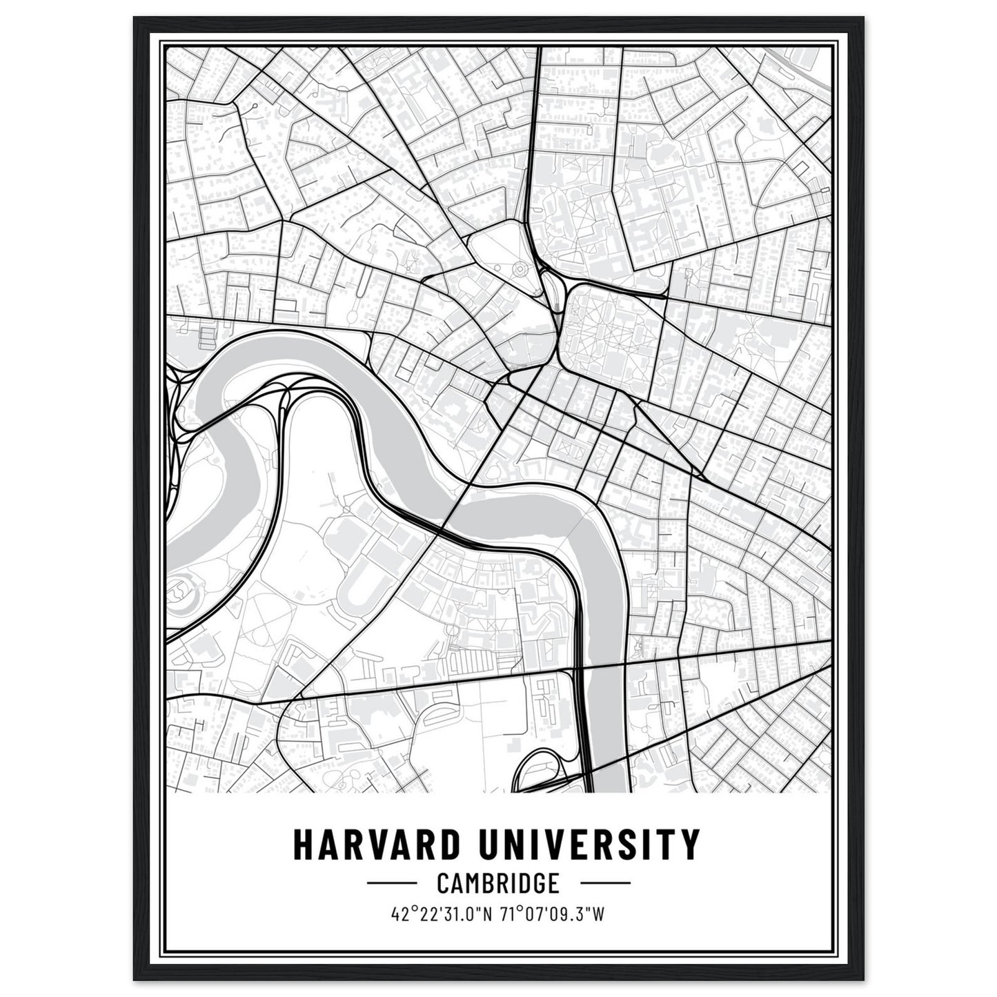 Harvard Map Poster | Harvard Map Wall Art | Harvard Map Print