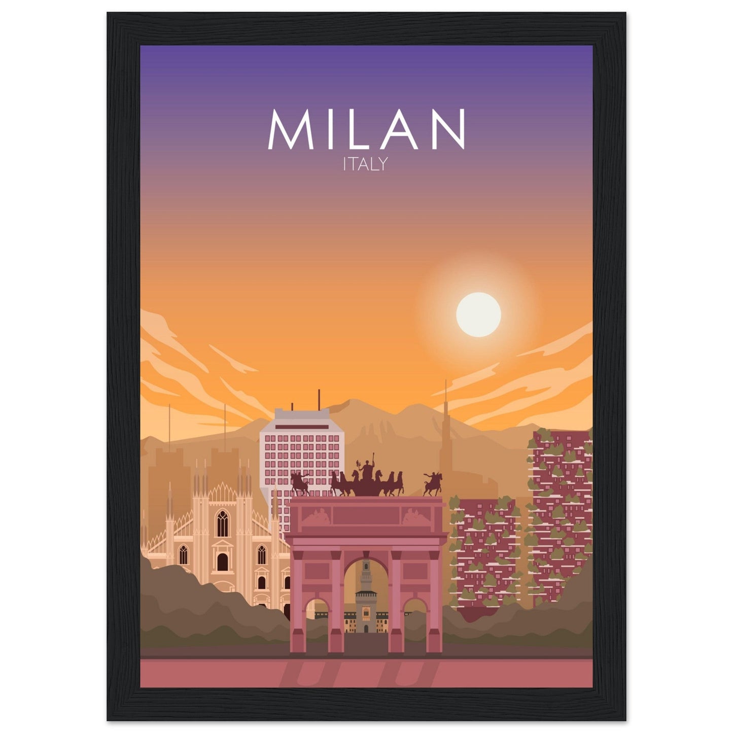 Milan Poster | Milan Wall Art | Milan Sunset Print