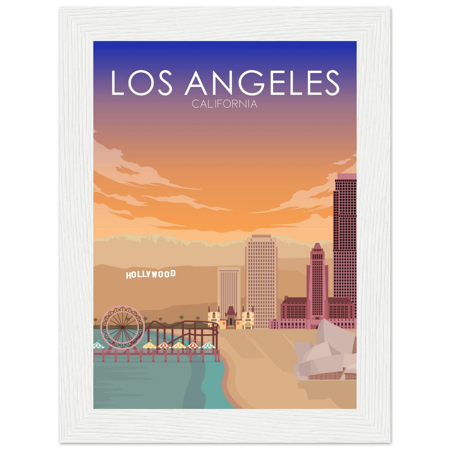 Los Angeles Poster | Los Angeles Wall Art | Los Angeles Sunset Print