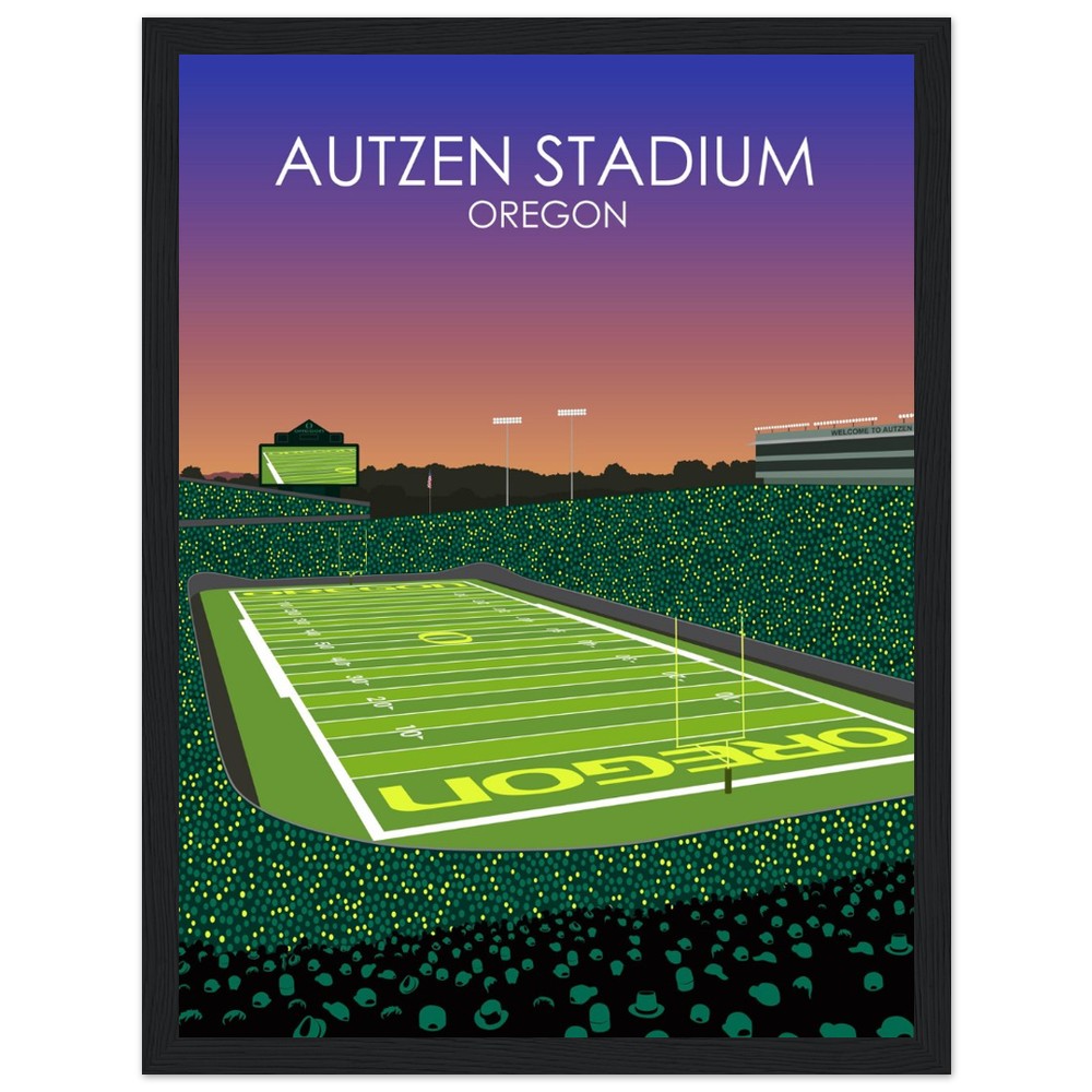 Autzen Stadium Stadium Poster | University of Oregon College Football Stadium Print