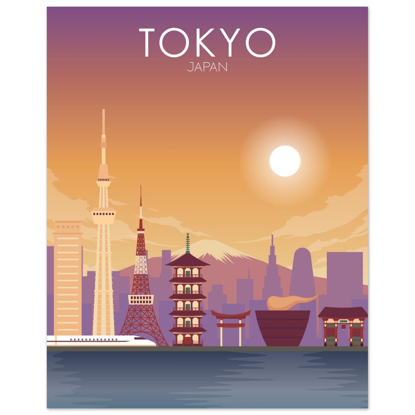 Tokyo Poster | Tokyo Wall Art | Tokyo Sunset Print