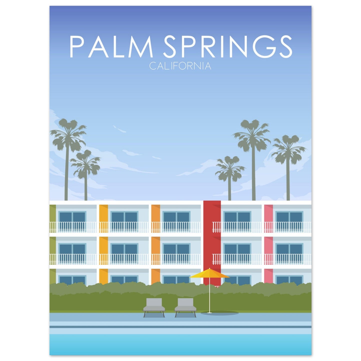 Palm Springs Poster | Palm Springs Wall Art | Palm Springs Daytime Print